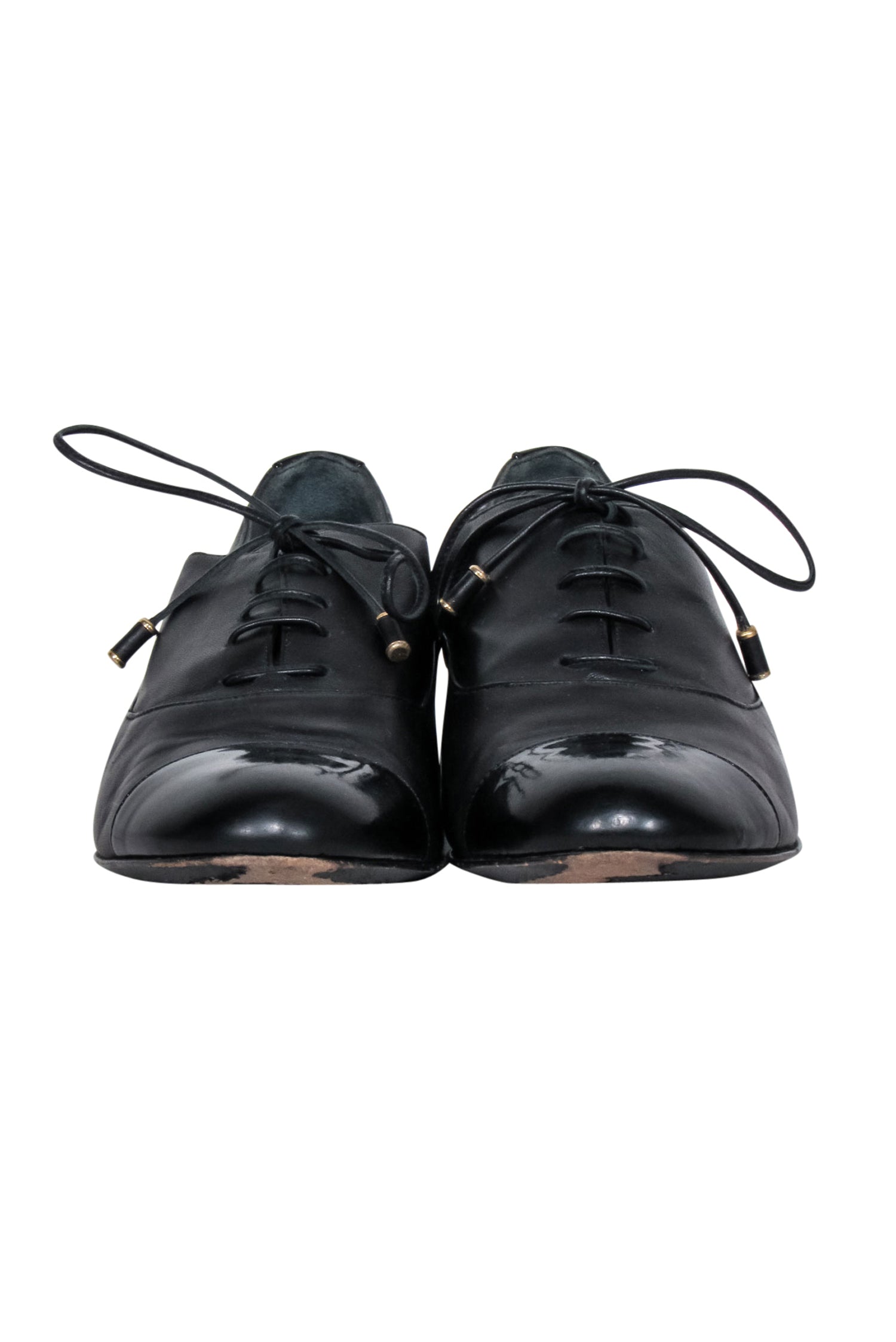 Moschino Cheap & Chic Black Leather Oxford Shoes - Size 8.5