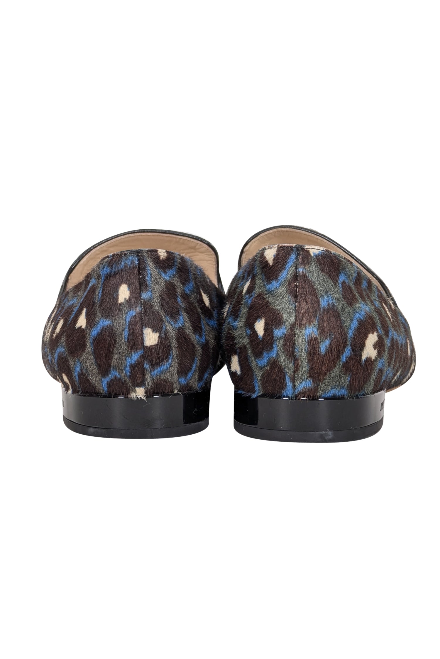 Jimmy Choo Blue & Grey Leopard Print Flat Shoes - Size 6