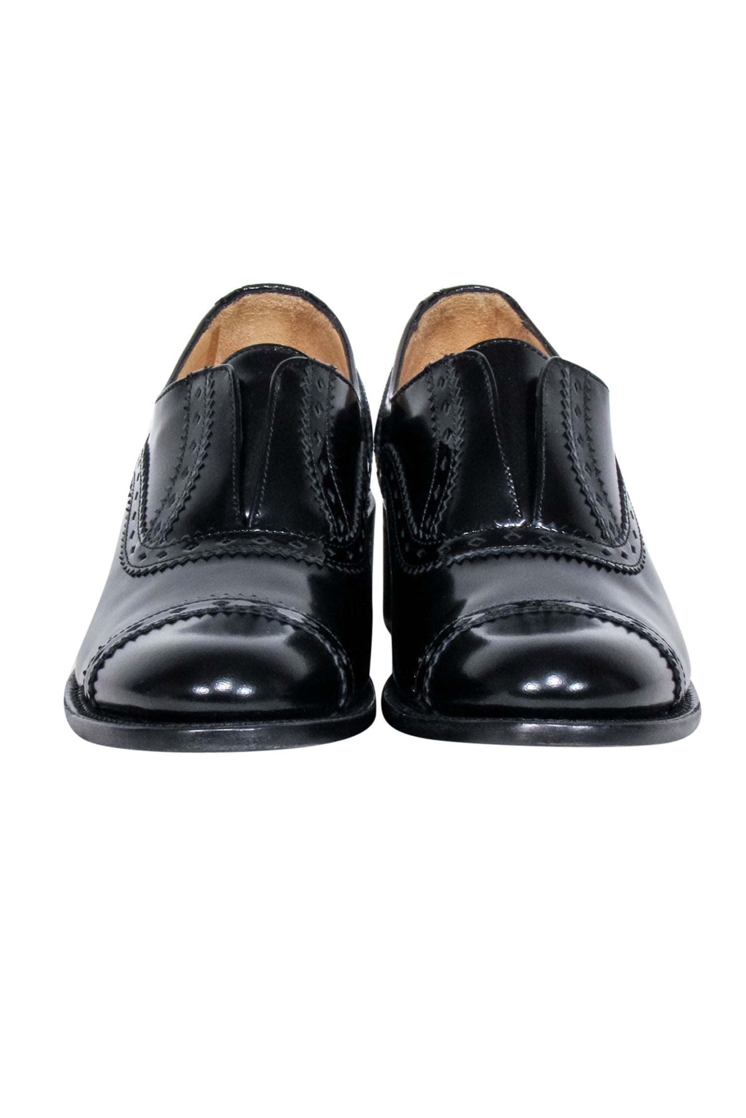 Angela Scott's Stylish Black Leather Oxford Shoes - Size 8.5