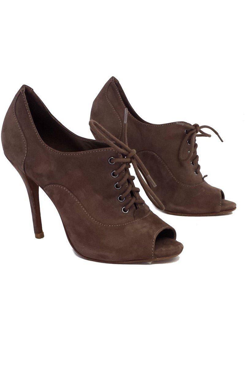 Schutz Deep Taupe Suede Peep Toe Heels - Size 6, A Fashion Must-Have!