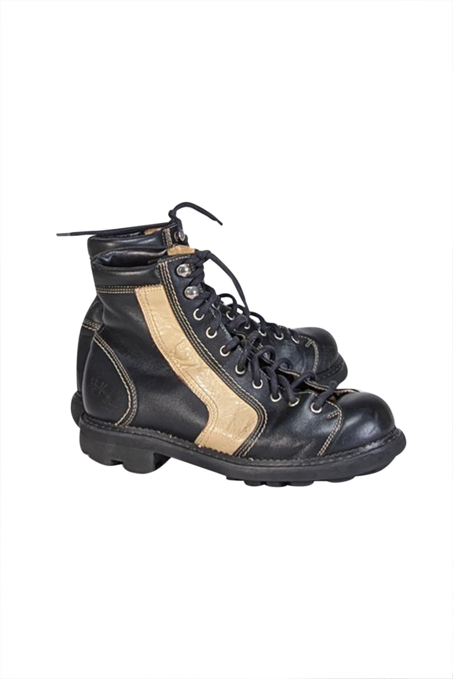John Fluevog Black Leather Lace-Up Short Boots - Size 9: A Stylish Rebellion!