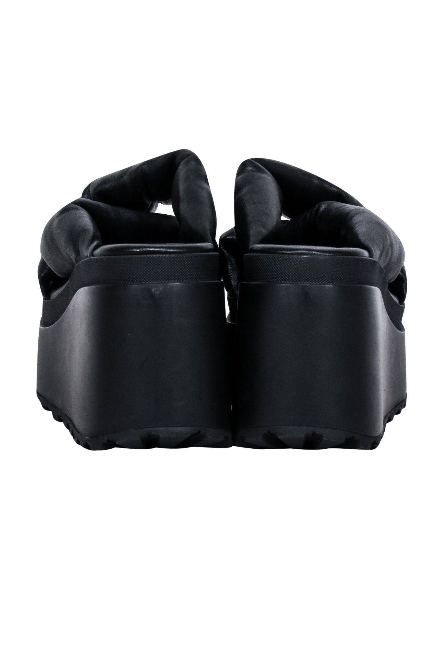 Vic Matie's Trendy Black Platform Chunky Slide Sandals - Size 7