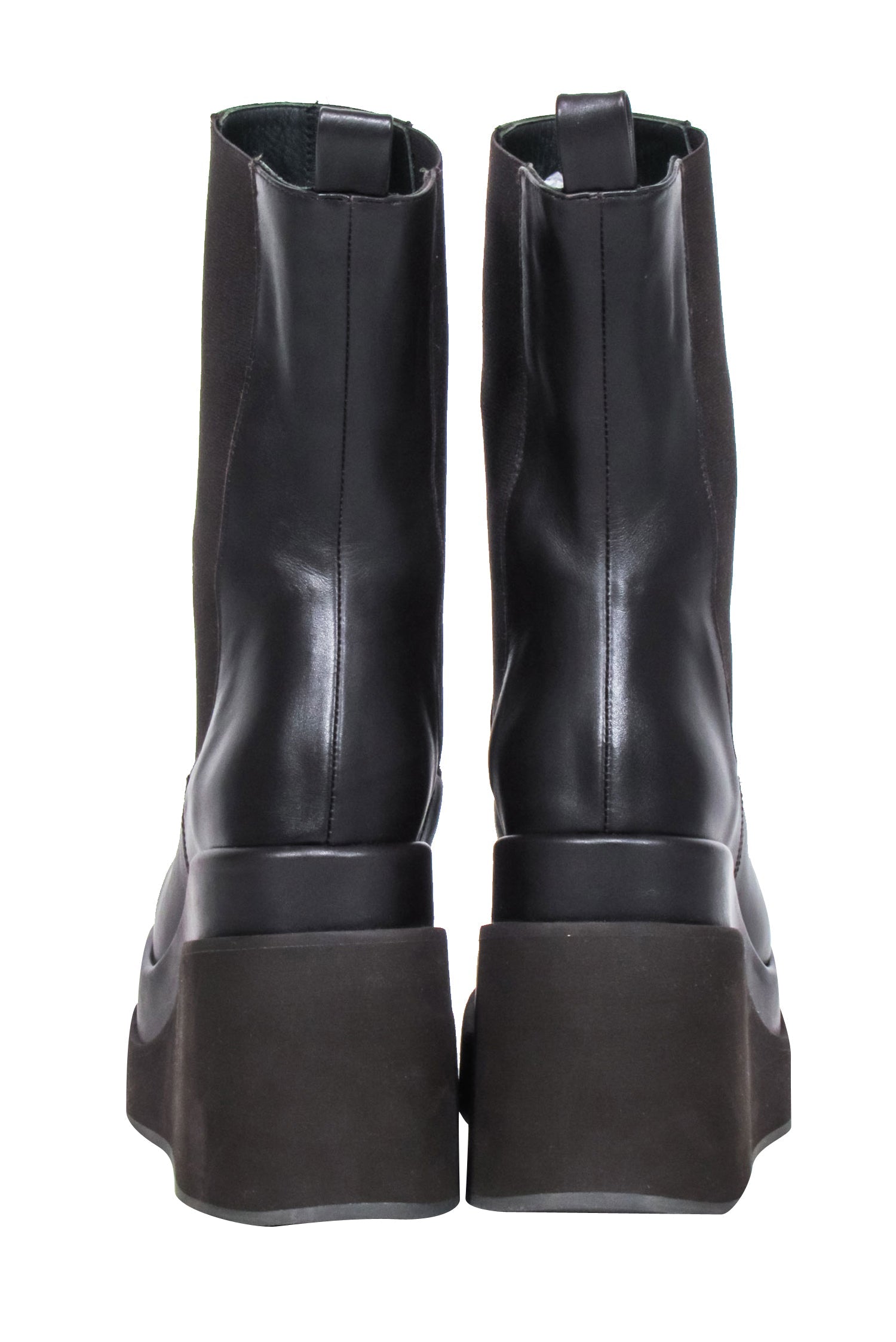 Paloma Barcelo Espresso Brown Leather Platform Boots - Size 8.5 - Chic Fall Essential