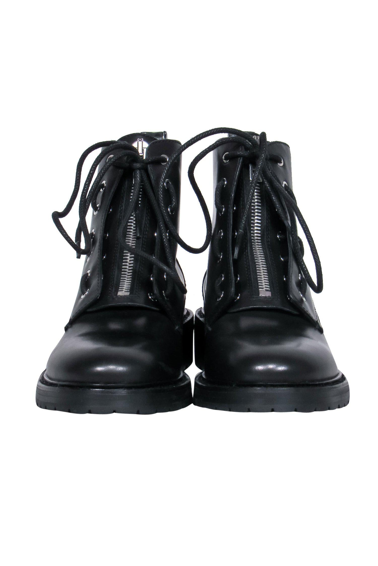 Rag & Bone Black Leather Combat Booties - Size 9: Unleash Your Punk Style!