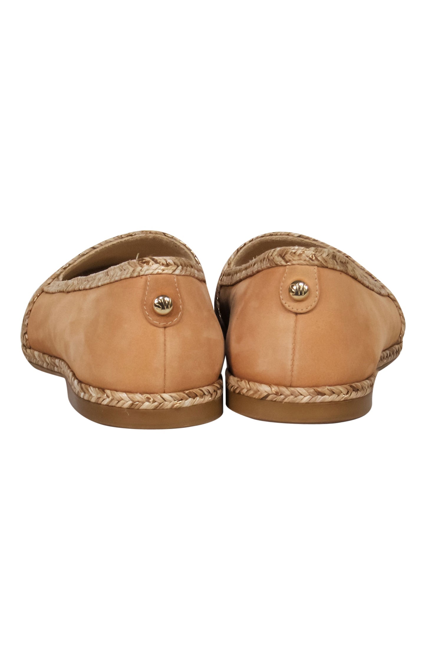 Stuart Weitzman Tan Suede Espadrille Flats: Shining Summer Style in Size 7