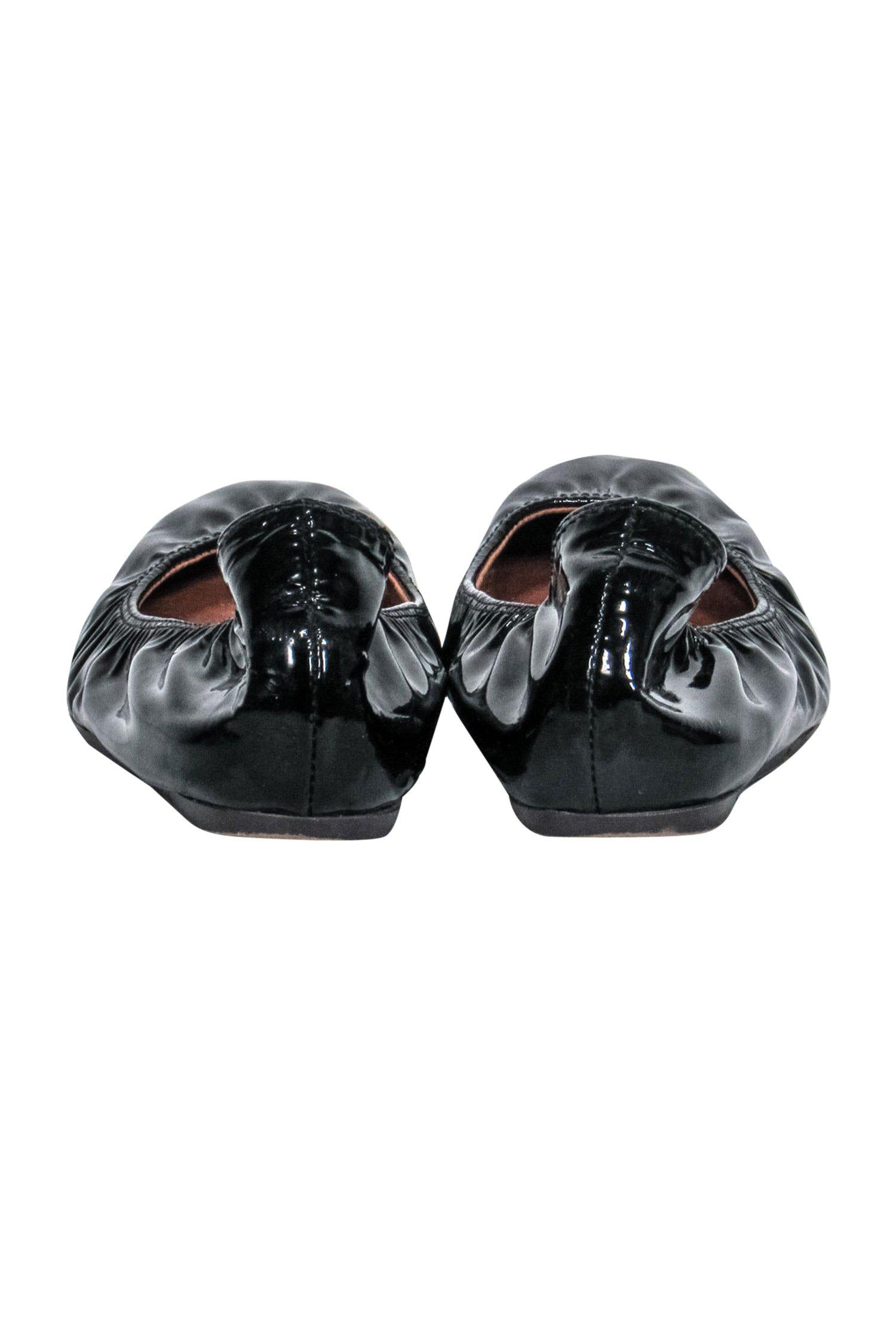 Lanvin Black Patent Leather Ballet Flats - Size 6.5 - A Must-Have for Fashionable Women!