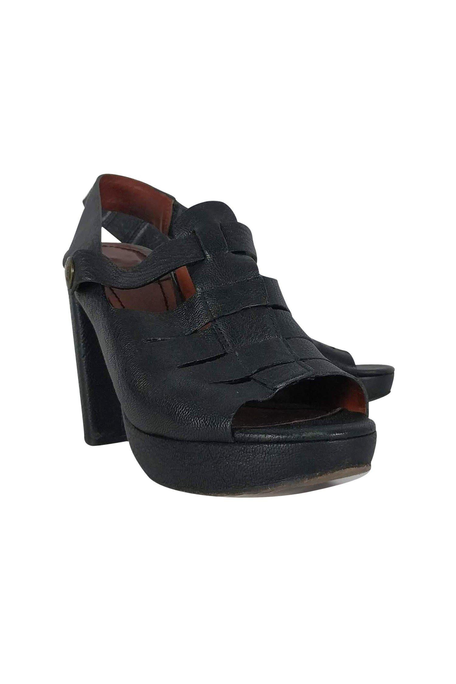 See by Chloe - Stunning Black Leather Peep Toe Pumps in Size 8