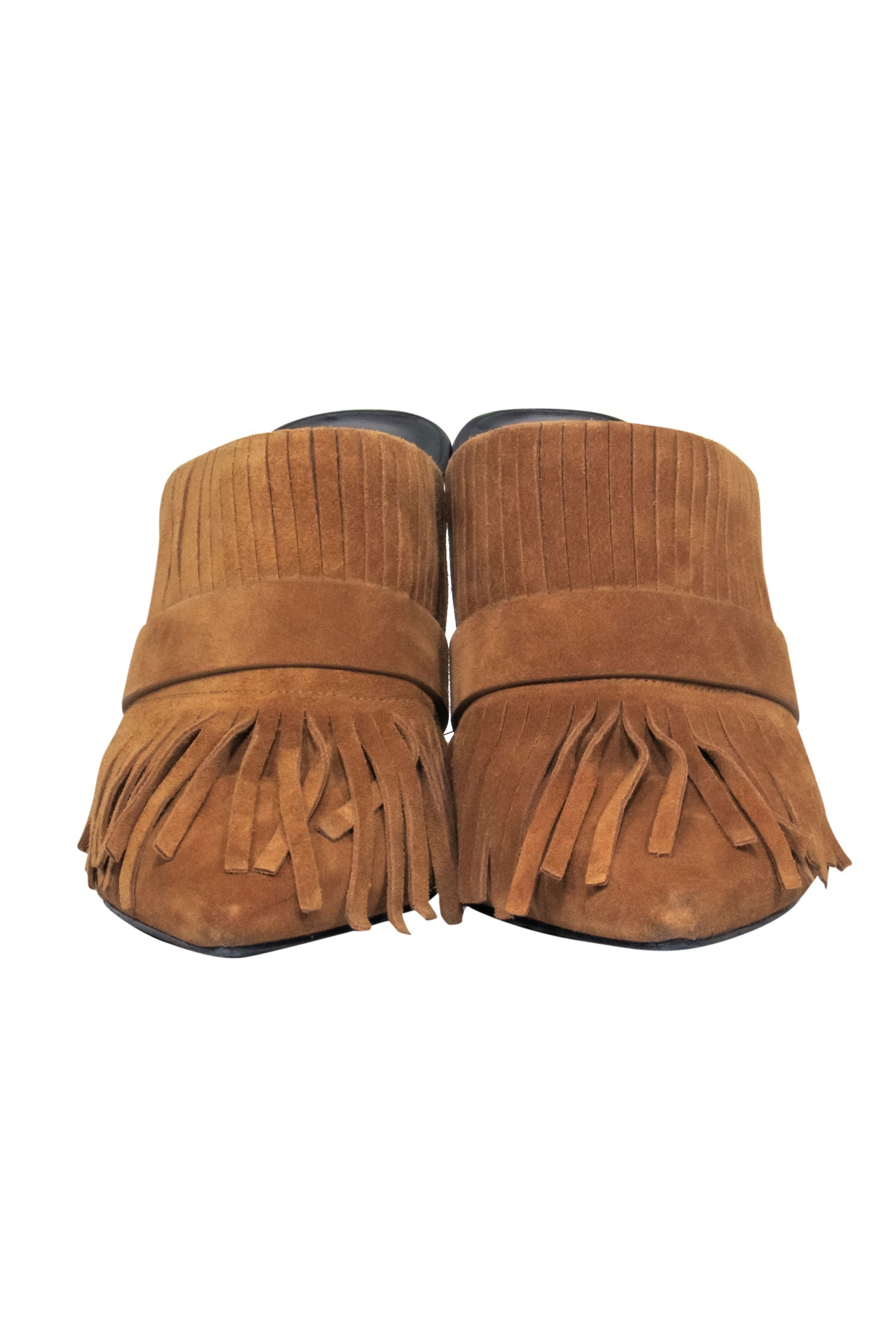 3.1 Phillip Lim Brown Suede Fringed Mule Pumps - Size 7.5: A Bohemian Chic Essential