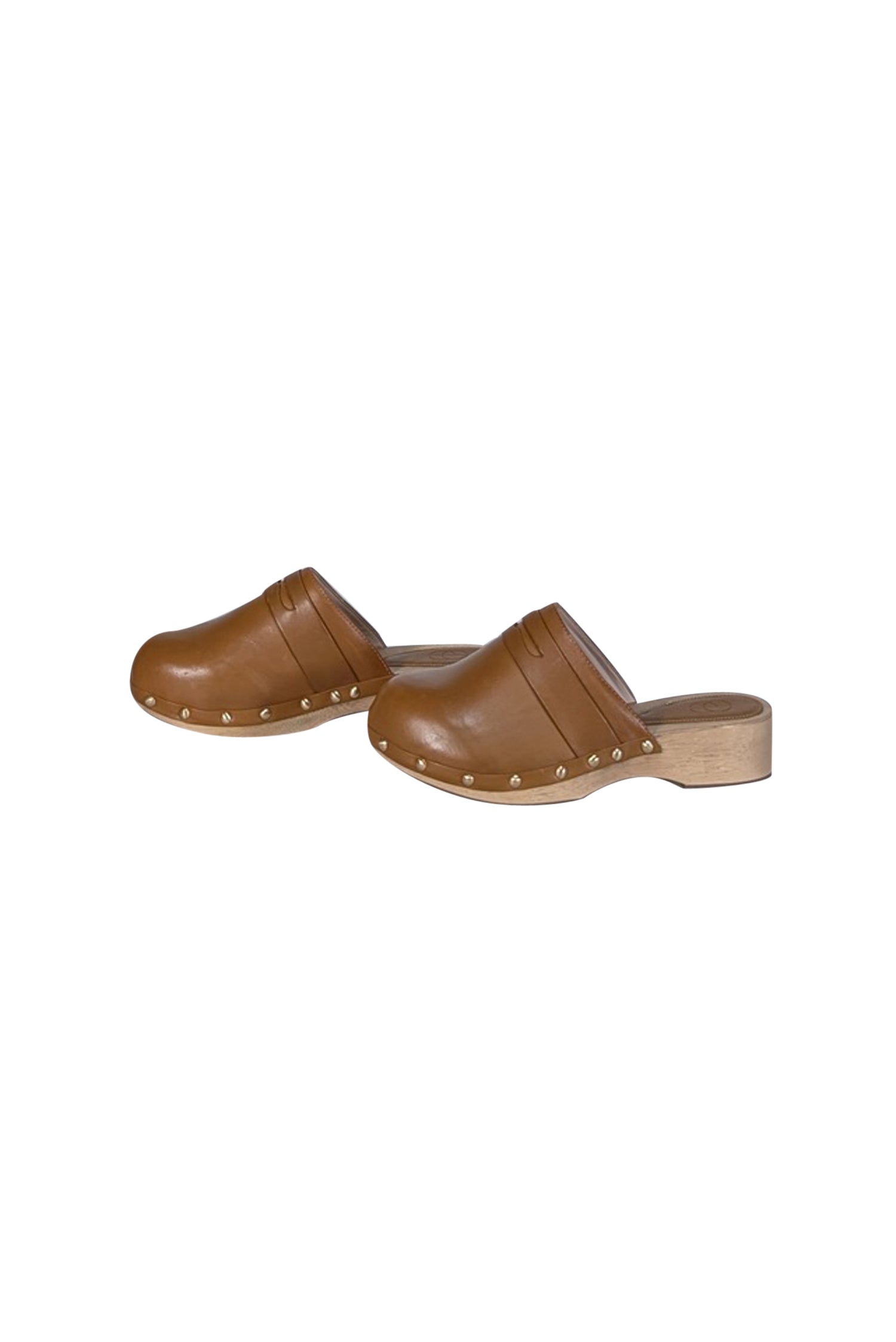 Porte & Paire Tan Leather Low Heel Clogs - Size 7.5 - The Ultimate Weekend Essential