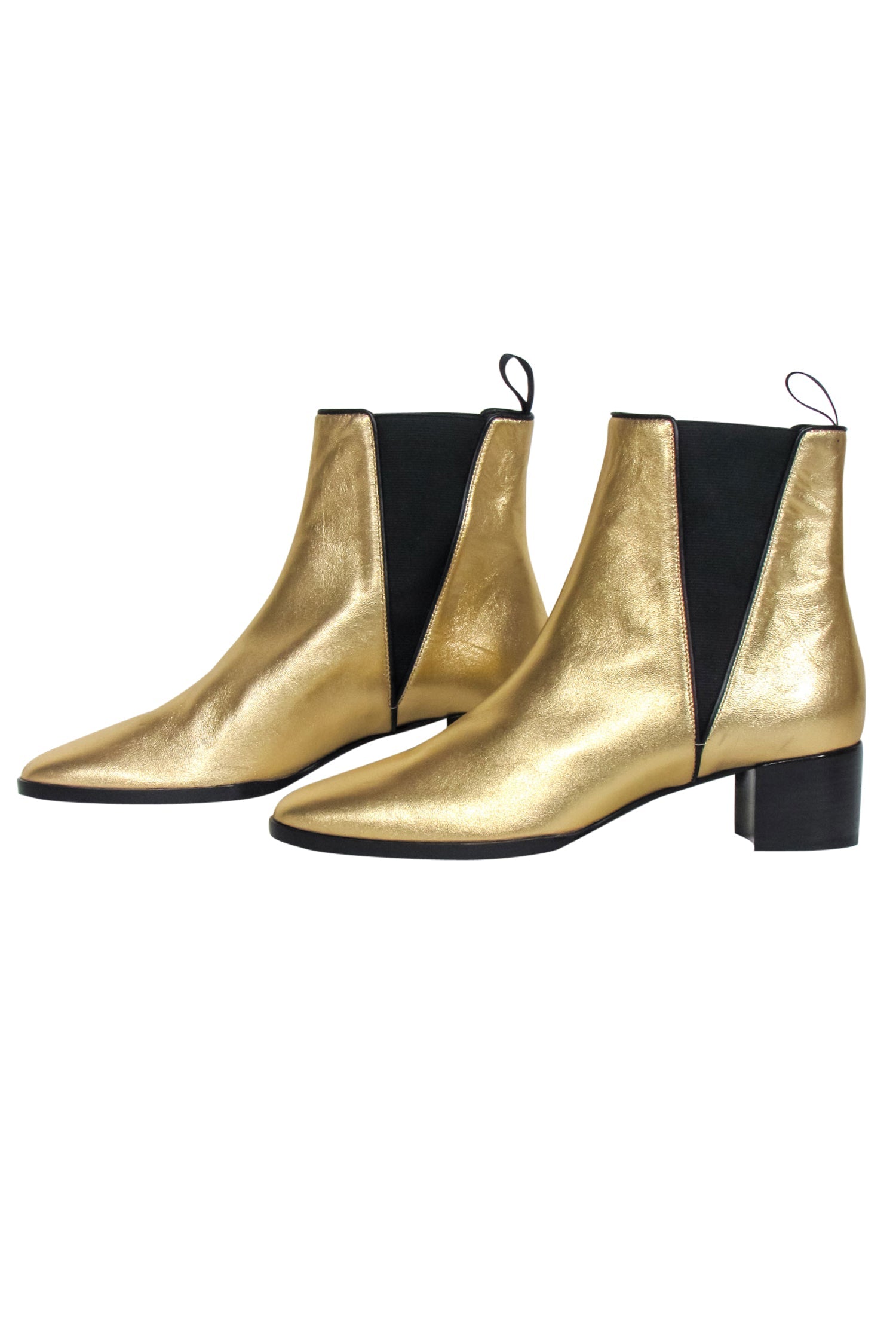Giuseppe Zanotti - Stunning Gold Metallic & Black Detail Short Boots in Size 8