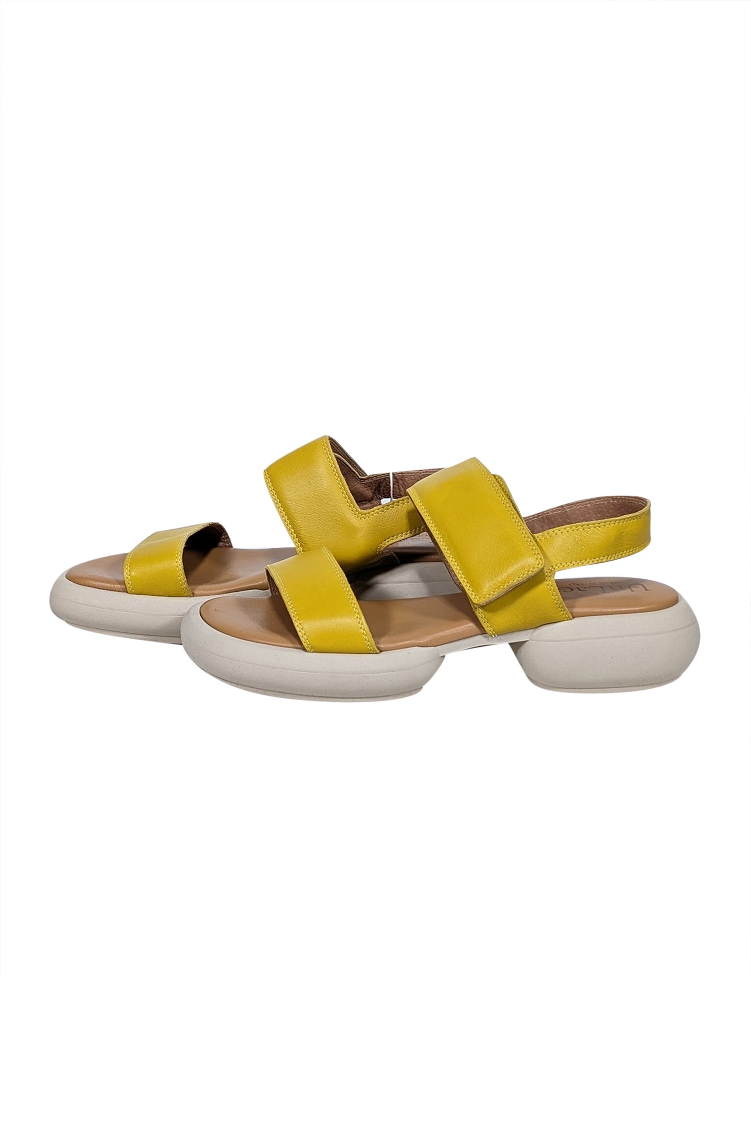 UnLace Yellow & Cream Strappy Sandals - Size 10: Your Weekend Style Essential!