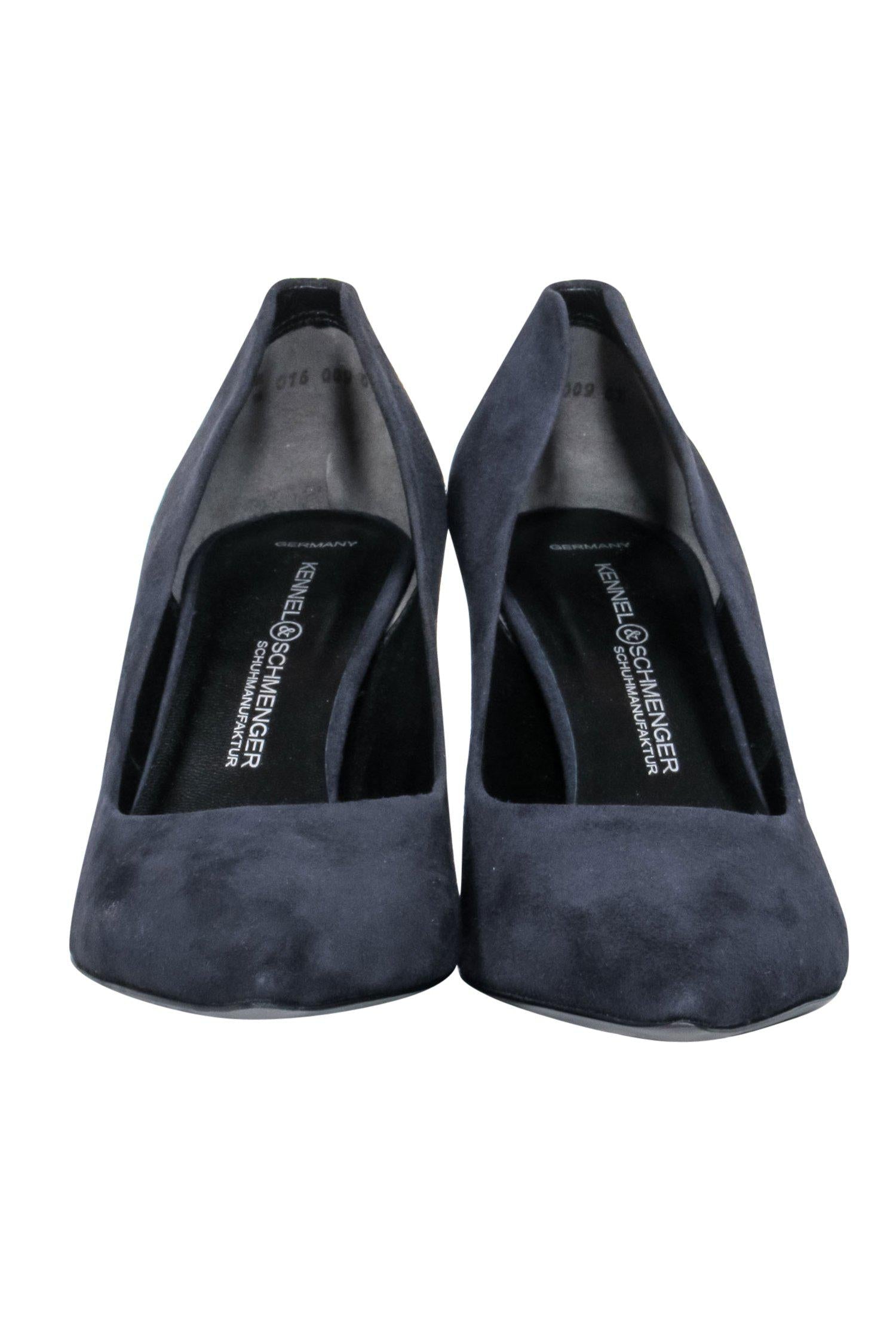 Kennel & Schmenger - Stunning Midnight Blue Suede Pointed Toe Heels in Size 5.5