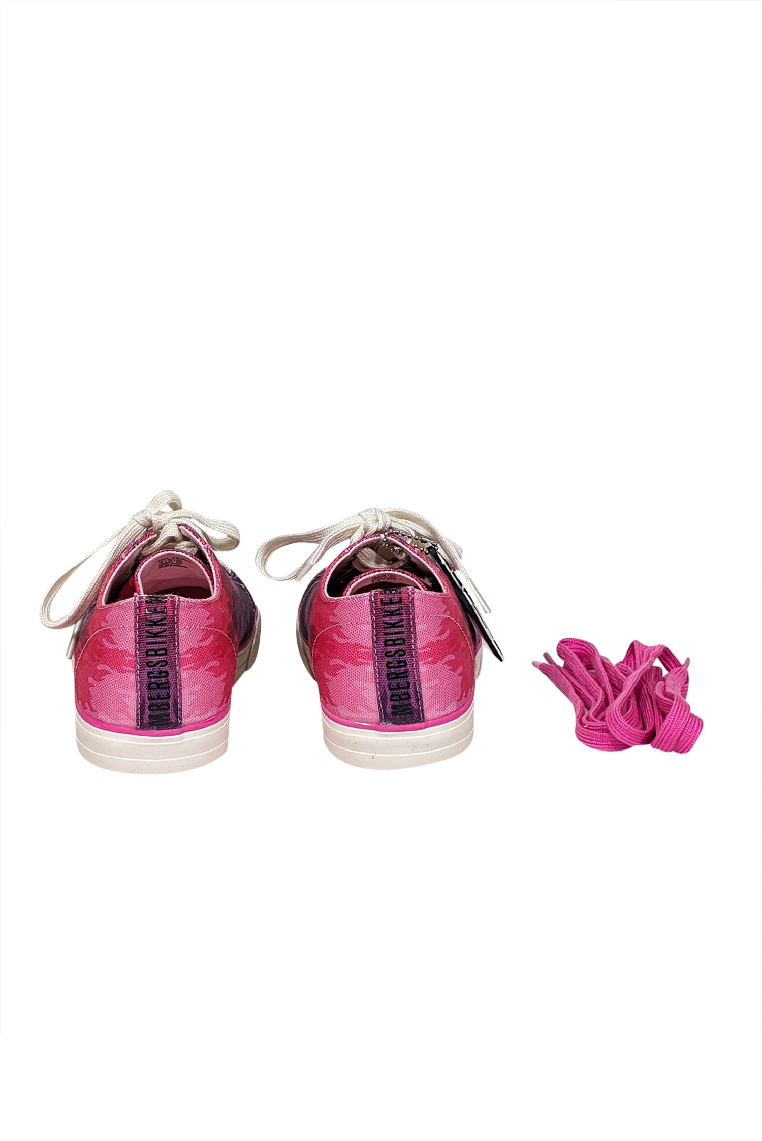 Bikkembergs Pink & Purple Tie-Dye Flame Print Sneakers - Size 9 - Add a Splash of Color!