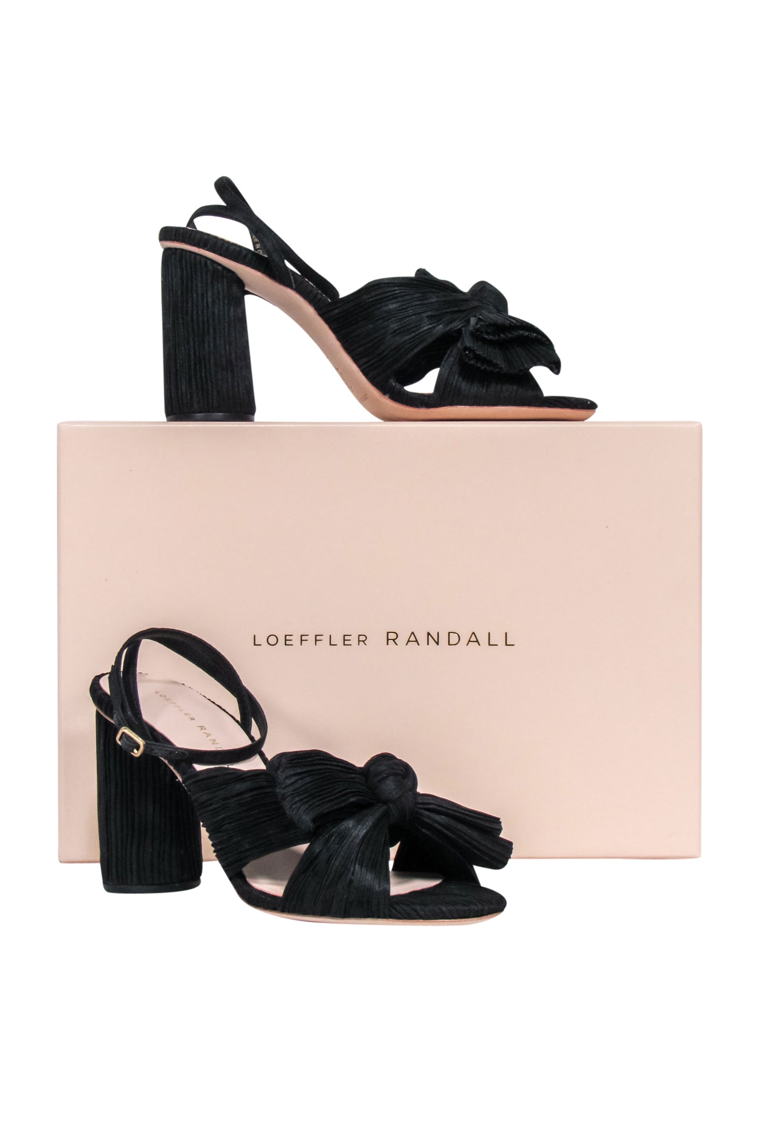 Loeffler Randall Black Pleated Open Toe Pump - Size 7: A Must - Have for Stylish Nights!