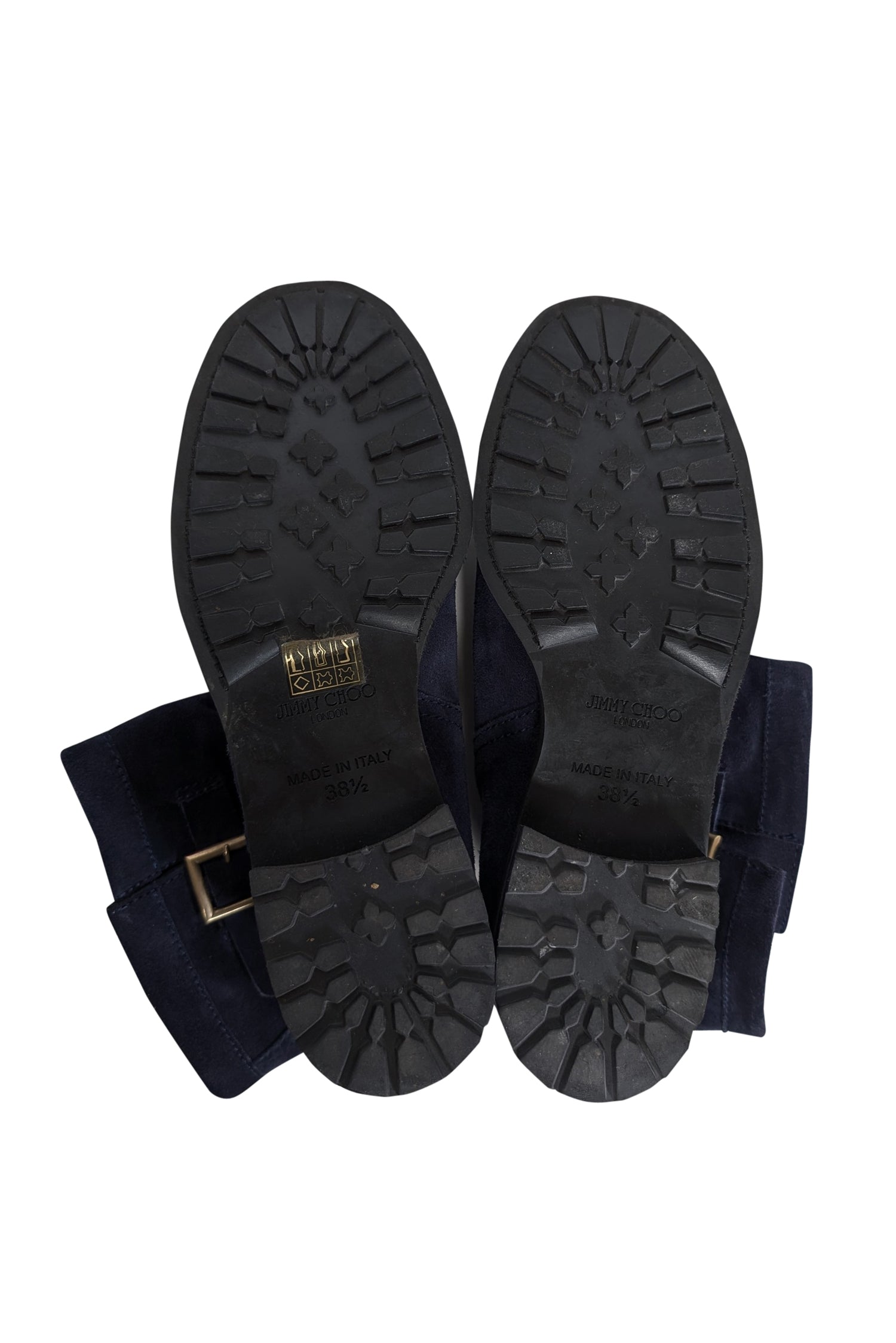 Jimmy Choo Navy Suede Ankle Boots - Size 8.5 - Luxury Fall Must - Have
