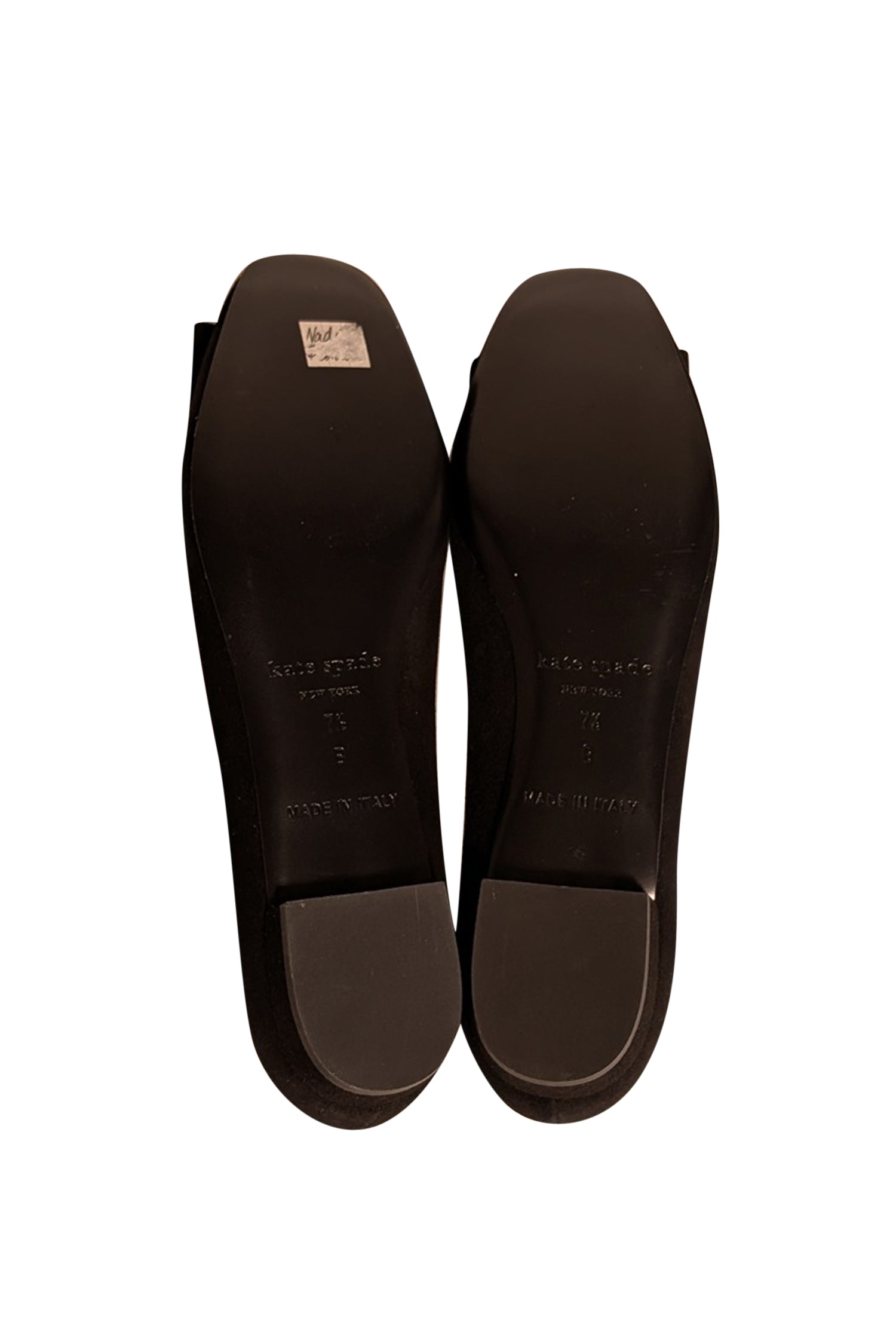 Kate Spade Black Suede Rhinestone Ball Toe Flats - Size 7.5