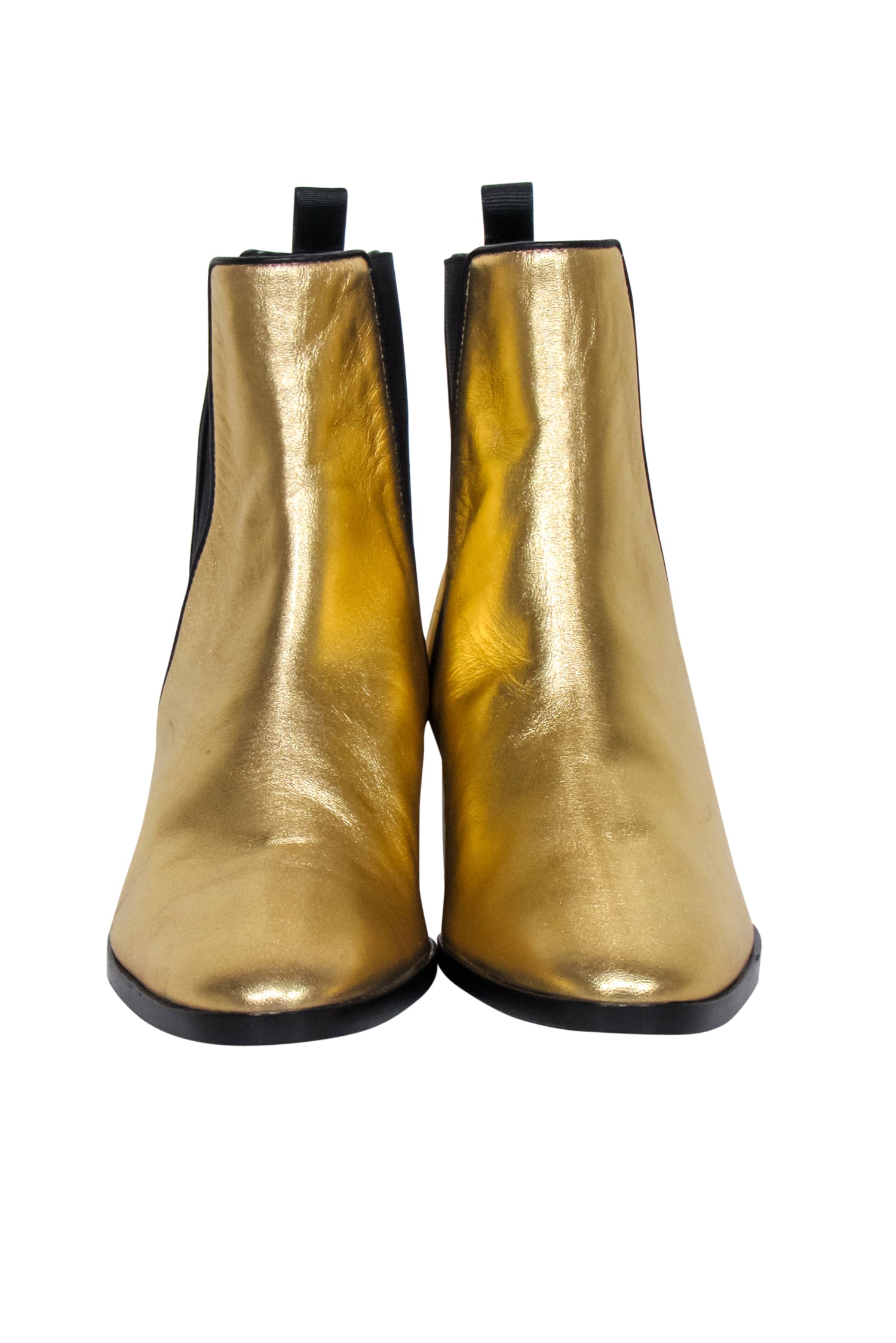 Giuseppe Zanotti - Stunning Gold Metallic & Black Detail Short Boots in Size 8