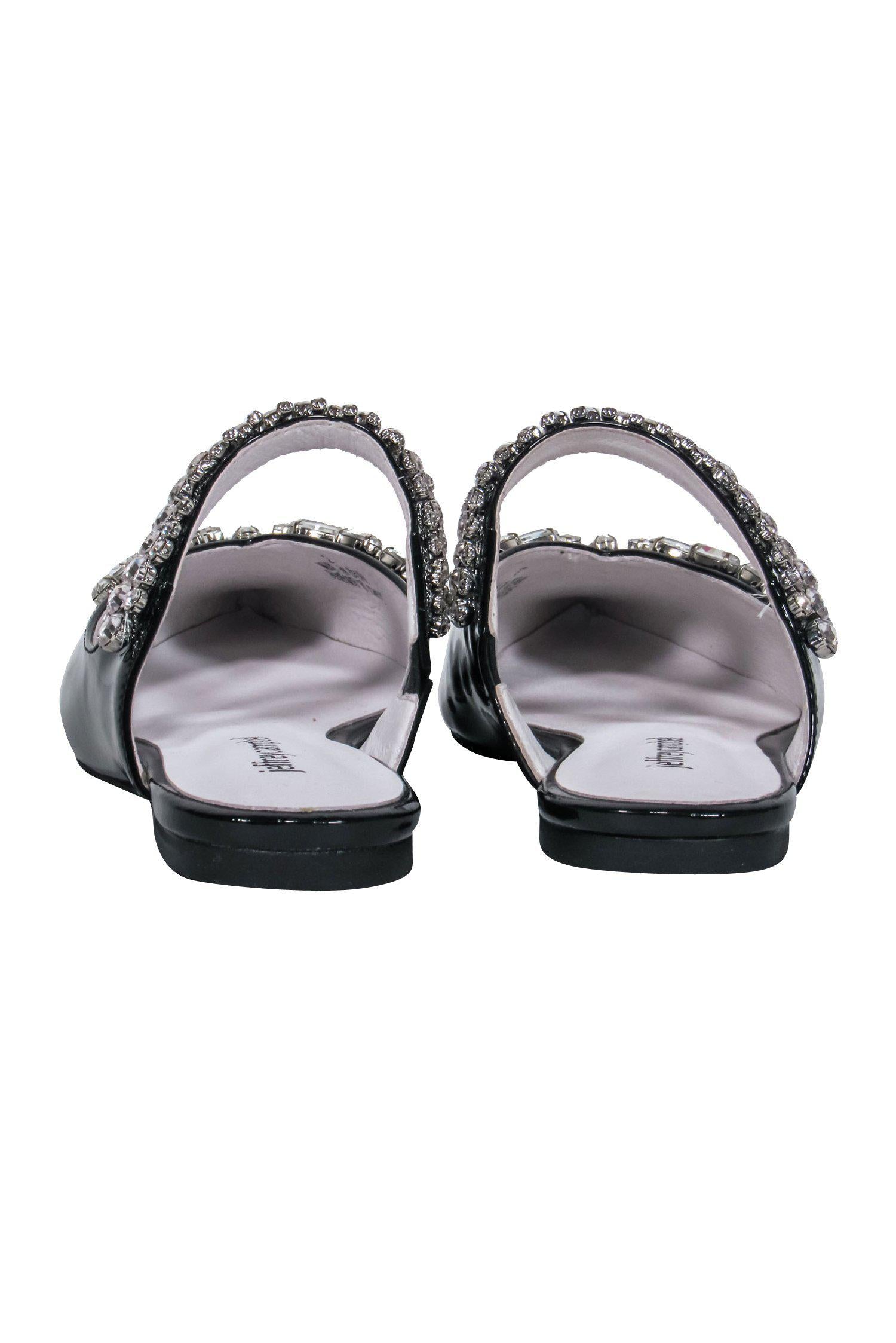 Jeffrey Campbell Lori Jeweled Flats - Black Patent Pointed Toe, Size 7