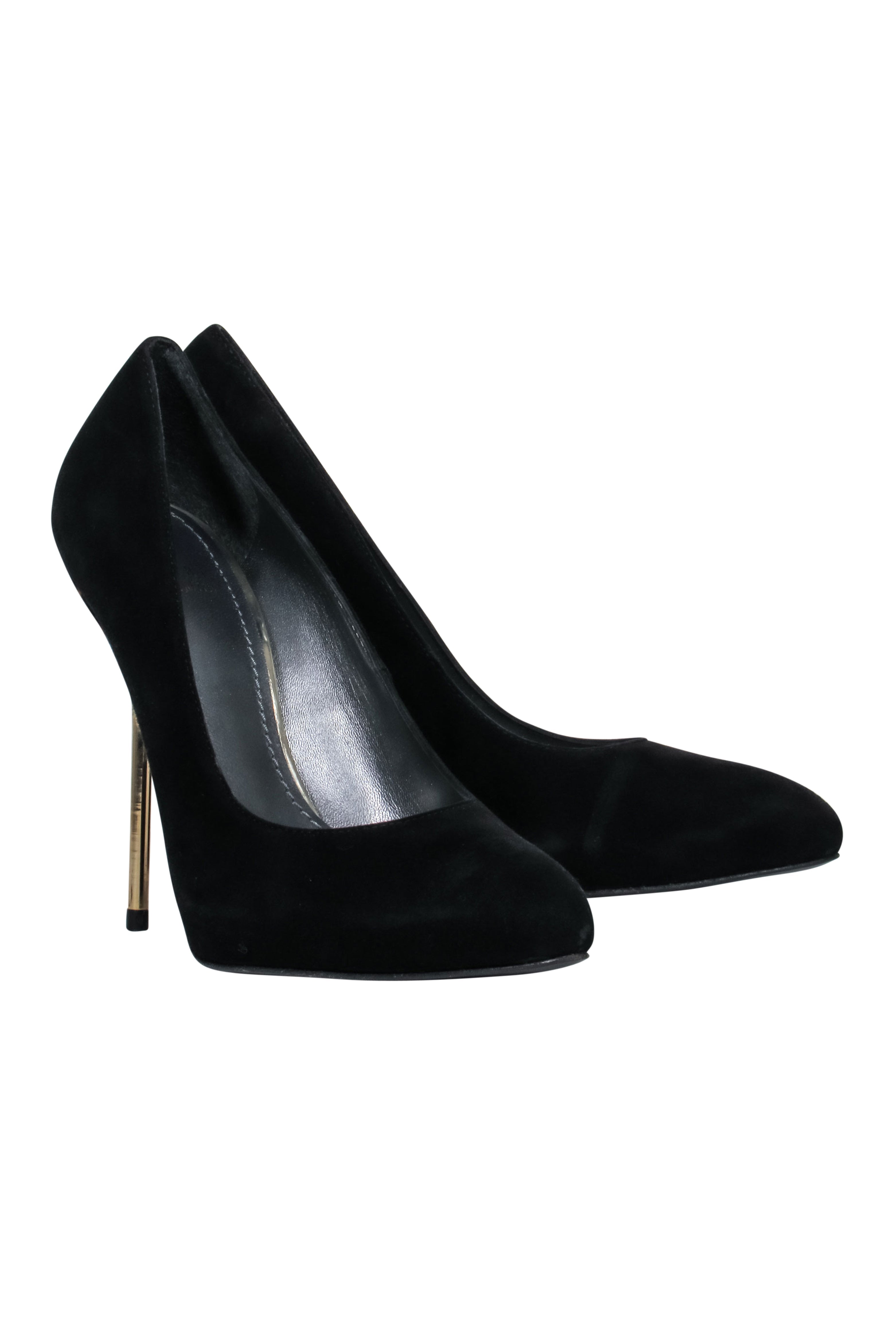 Stuart Weitzman Black Suede Leopard Heel Pumps - Size 6.5