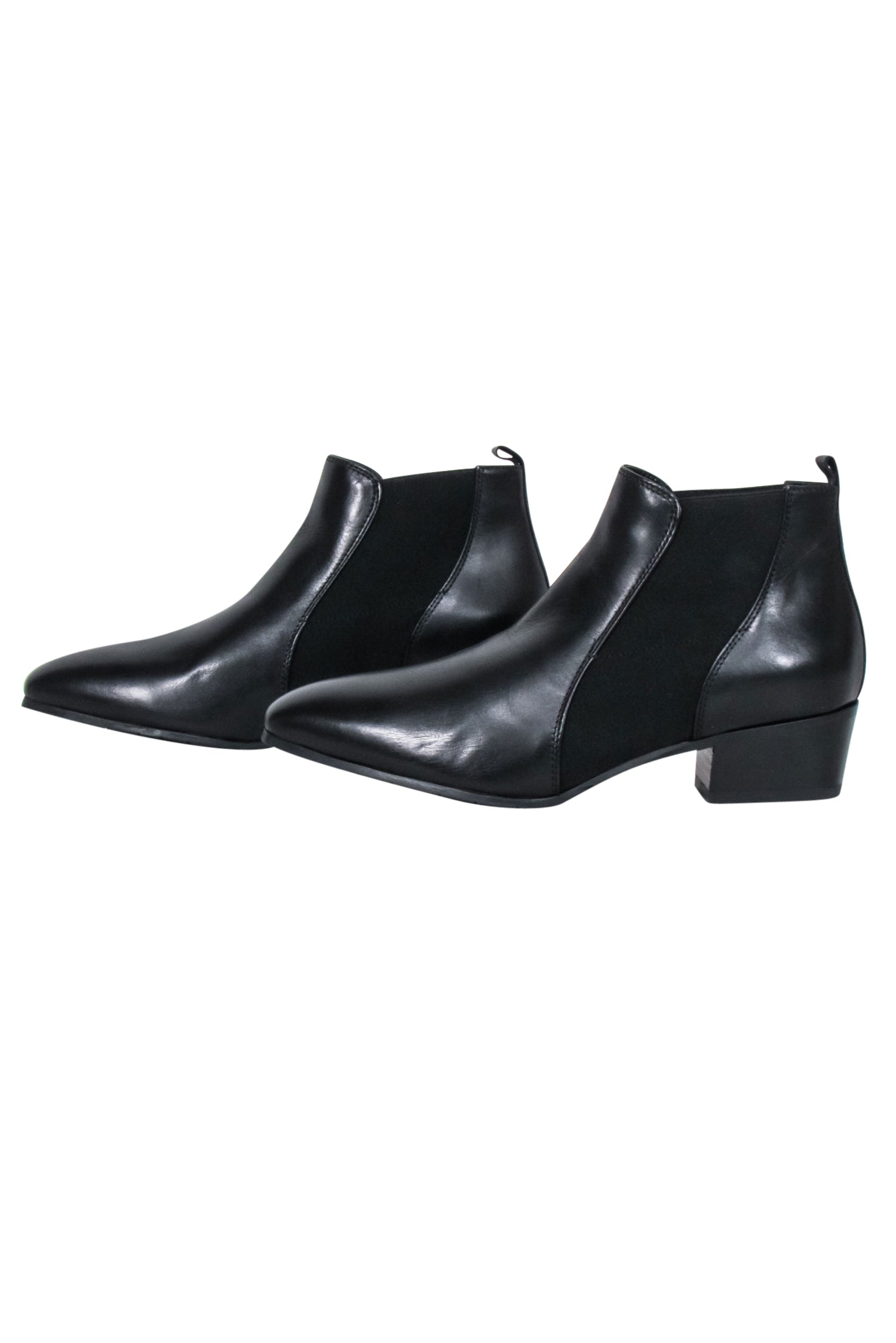 Aquatalia Black Calf Leather Falco Short Boots - Size 8.5 - A Must-Have for Minimalists!