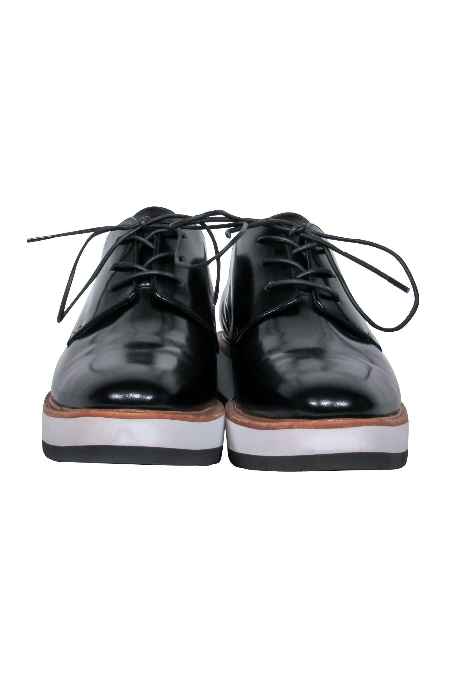 Vince Black Patent Leather Platform Loafers - Size 9: Elevate Your Style!
