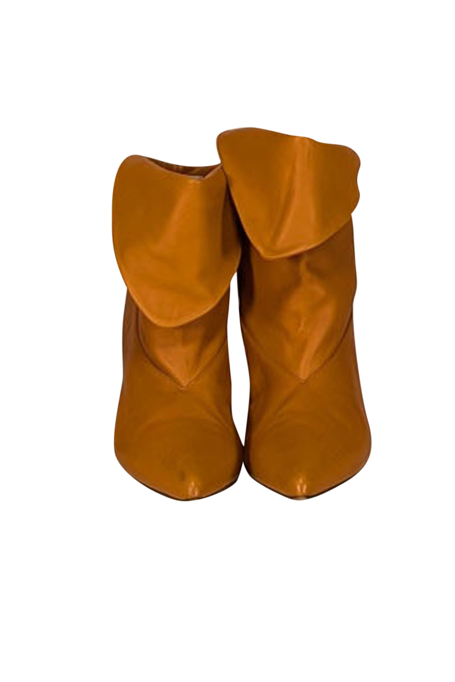 Givenchy Tan Leather Fold-Over Short Boots - Size 7.5