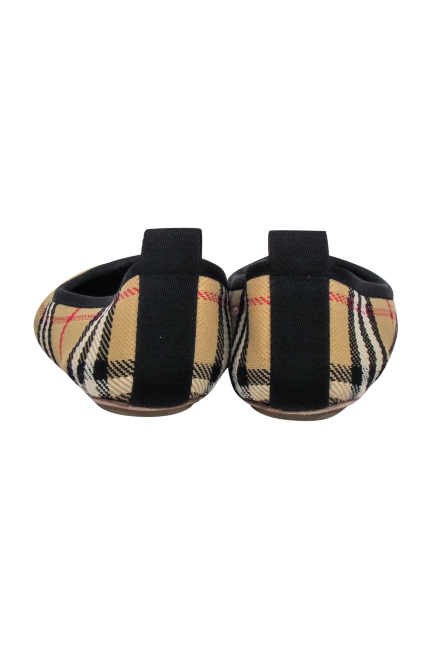 Burberry's Irresistible Beige Signature Plaid Flat Shoes - Size 7.5