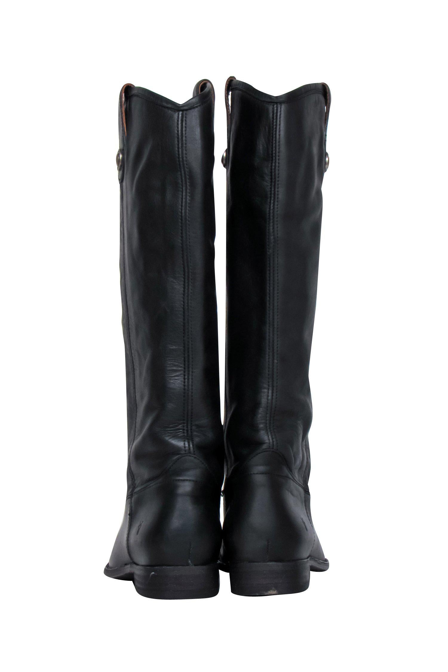 Frye's Stunning Black Leather Knee-High Riding Boots - Size 8.5