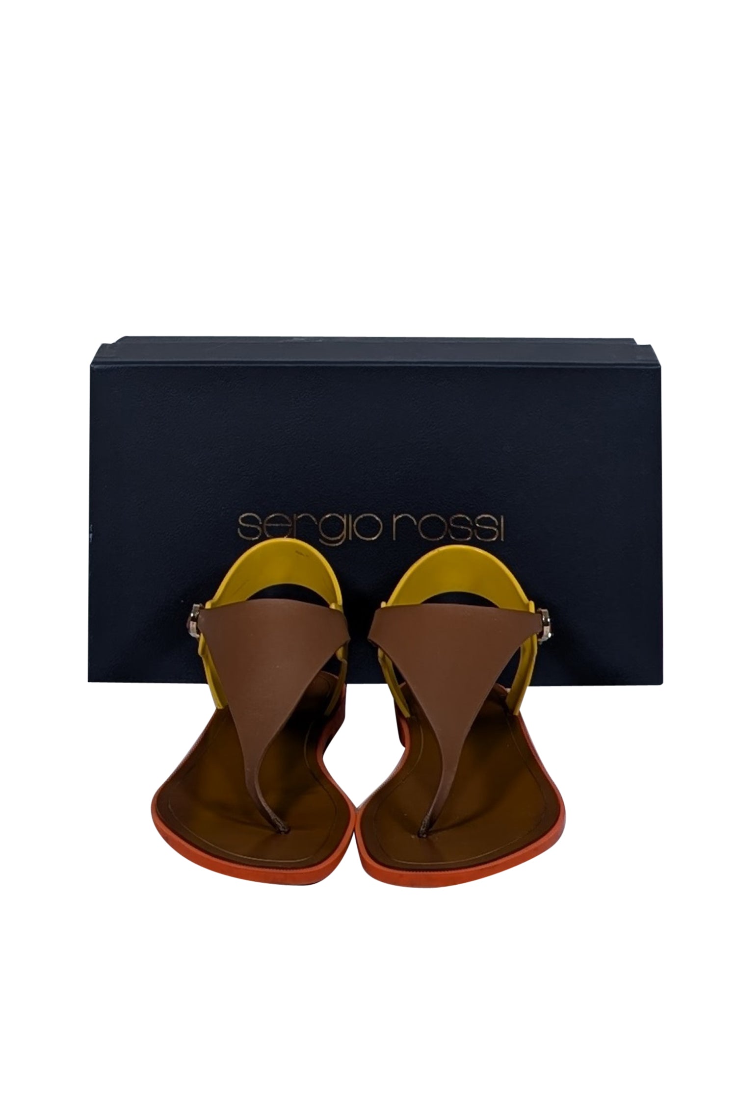 Sergio Rossi - Stunning Tan, Yellow & Orange Strappy Sandals in Size 8