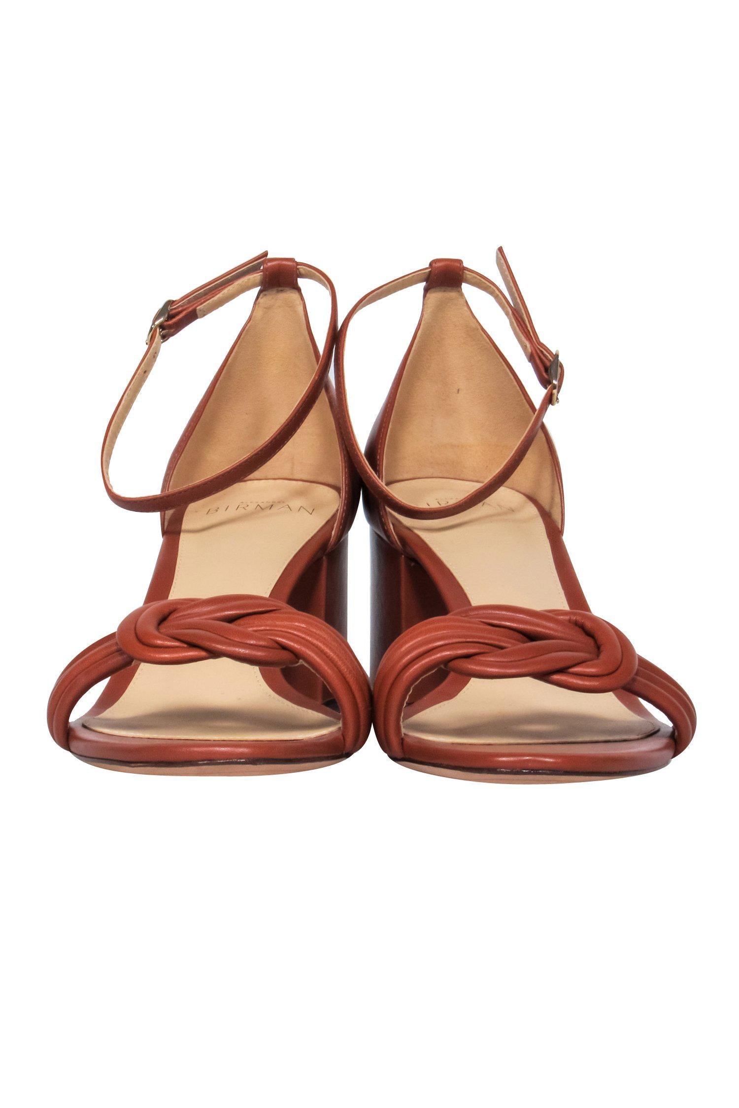 Alexandre Birman Brown Open Toe Knot Strap Pumps - Size 8.5