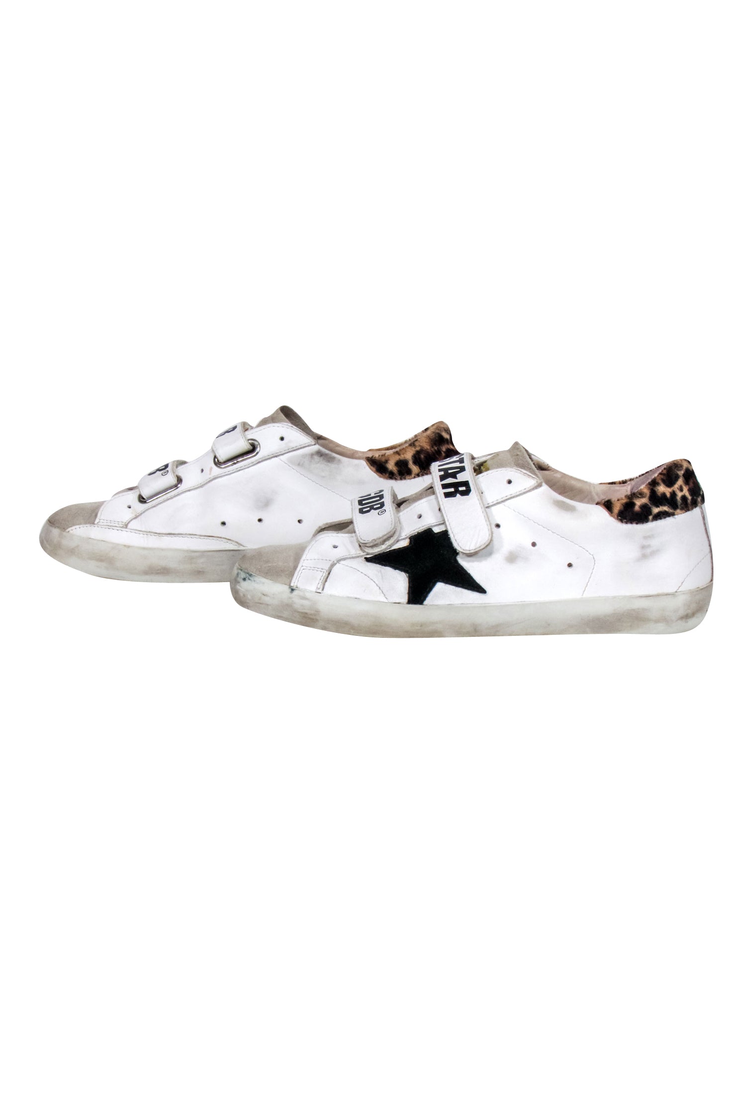 Golden Goose Ivory Leopard Back Old - School Sneakers, Size 8