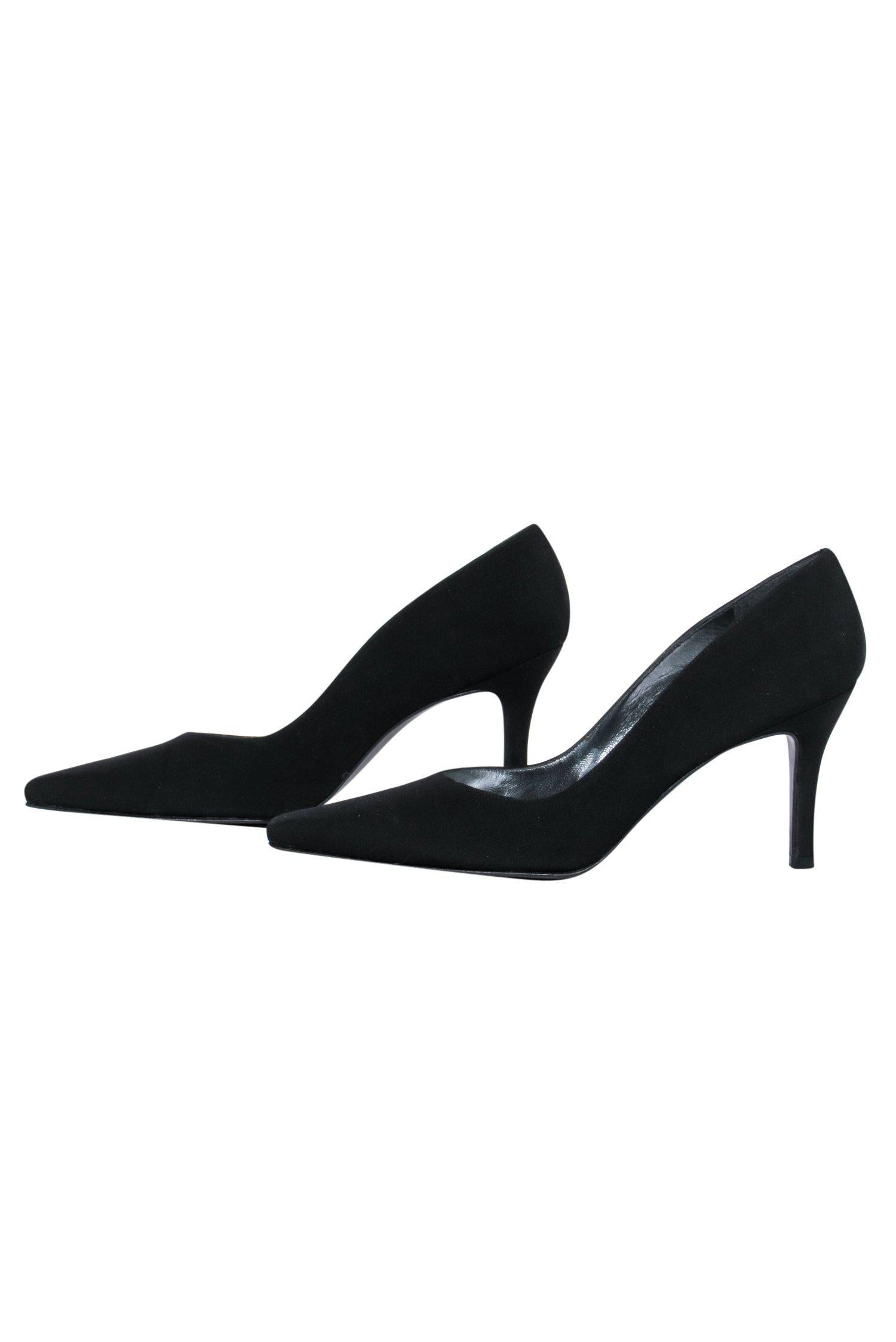Stuart Weitzman's Elegant Black Pointed Toe Pumps - Size 9.5