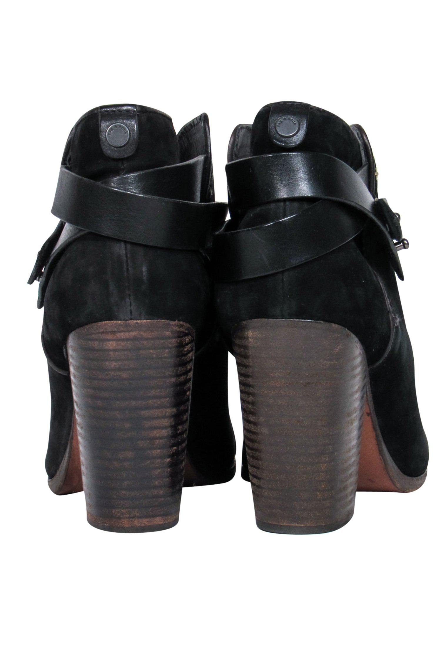 Rag & Bone Black Suede Harrow Heeled Booties - Size 10: A Must-Have for Cold Weather!