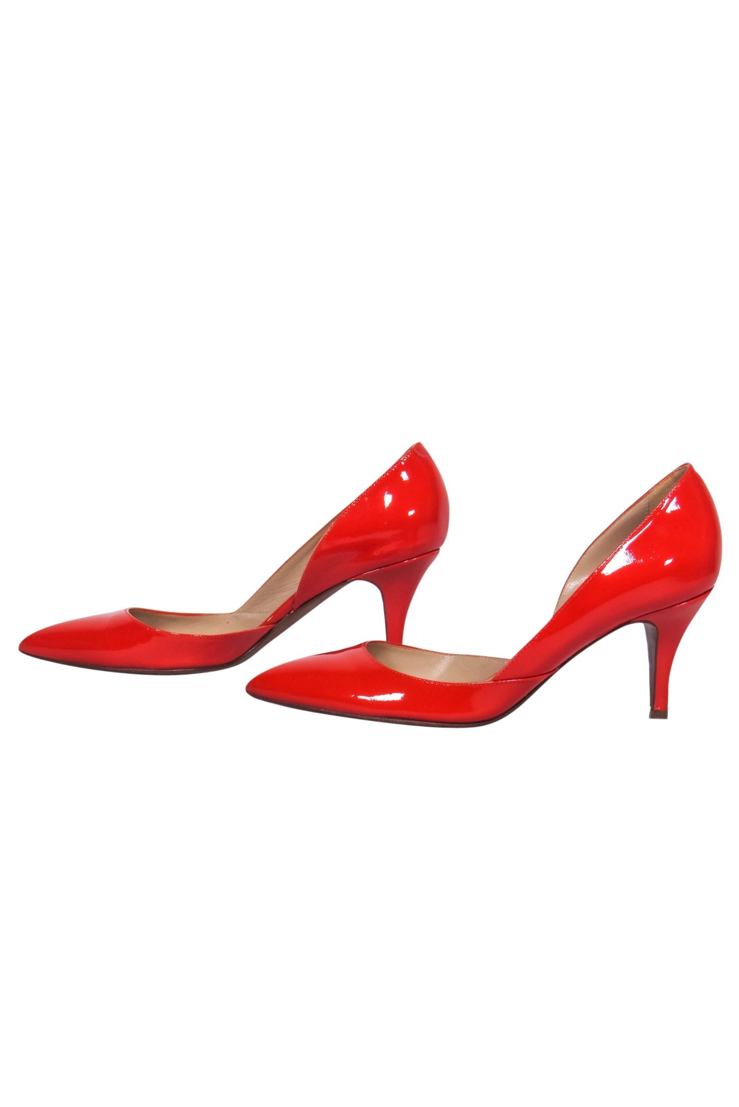 J.Crew Burnt Orange Patent D'Orsay Pointed Toe Heels - Size 7