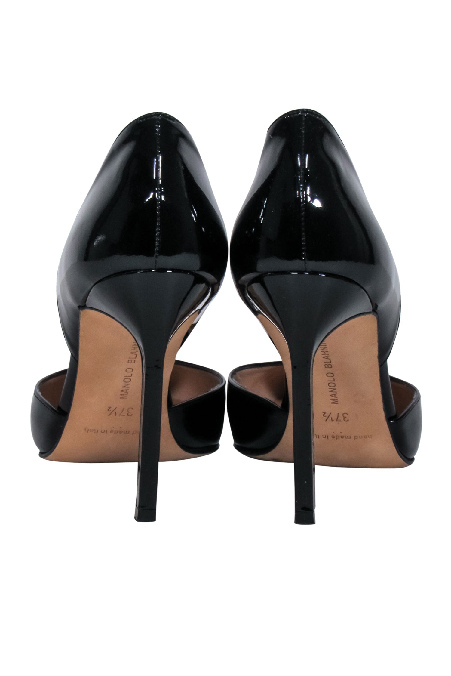 Manolo Blahnik Black Patent Leather Pointed Toe Pumps - Size 7.5 - Elevate Your Style!