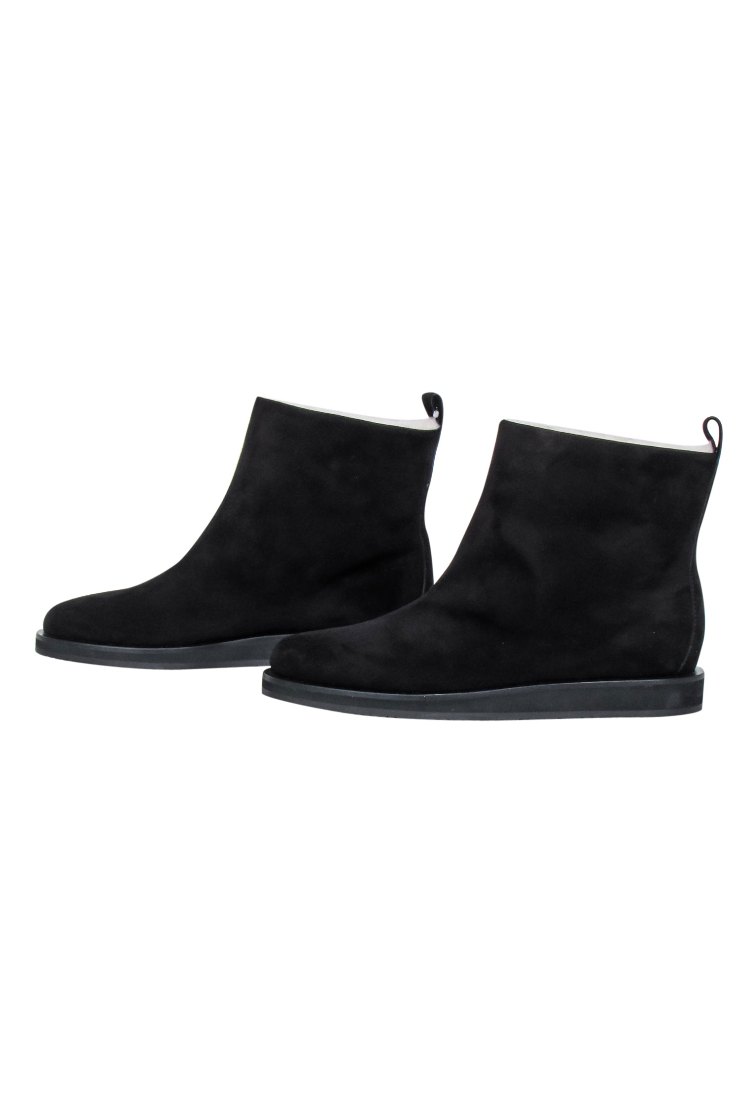 Tamara Mellon - Gorgeous Black Suede & Shearling Inside Edge Ankle Boots, Size 11