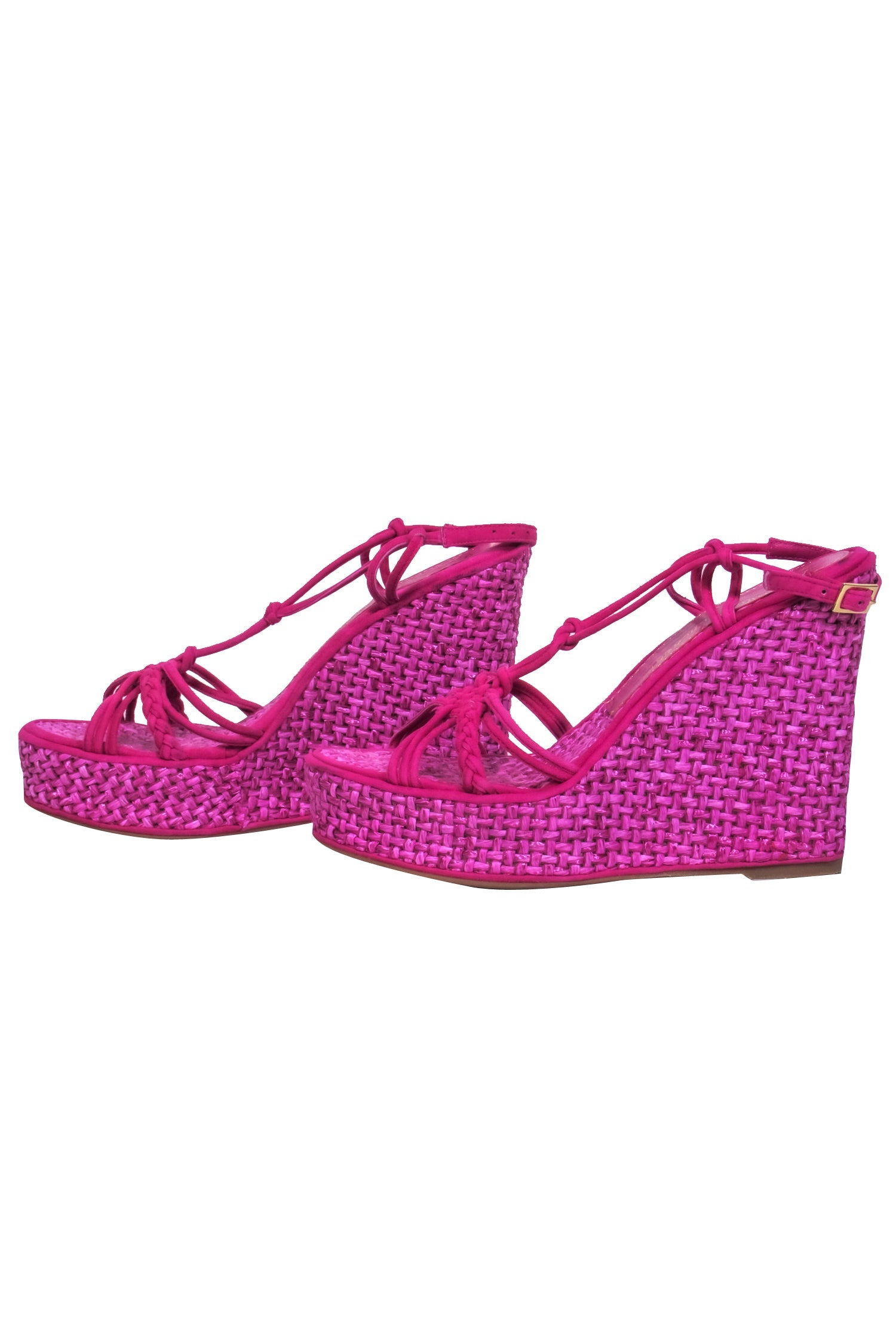 Jean-Michel Cazabat Purple Strappy Platform Wedges - Size 8: A Bohemian Dream!