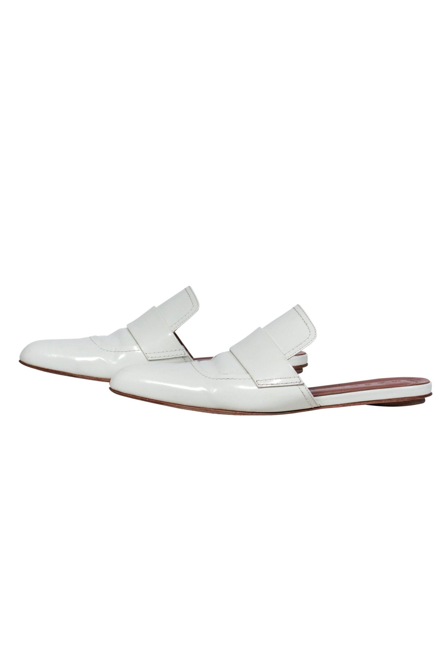 Marni White Pointed Toe Slide Mules - Size 11 - Fashion Must - Have
