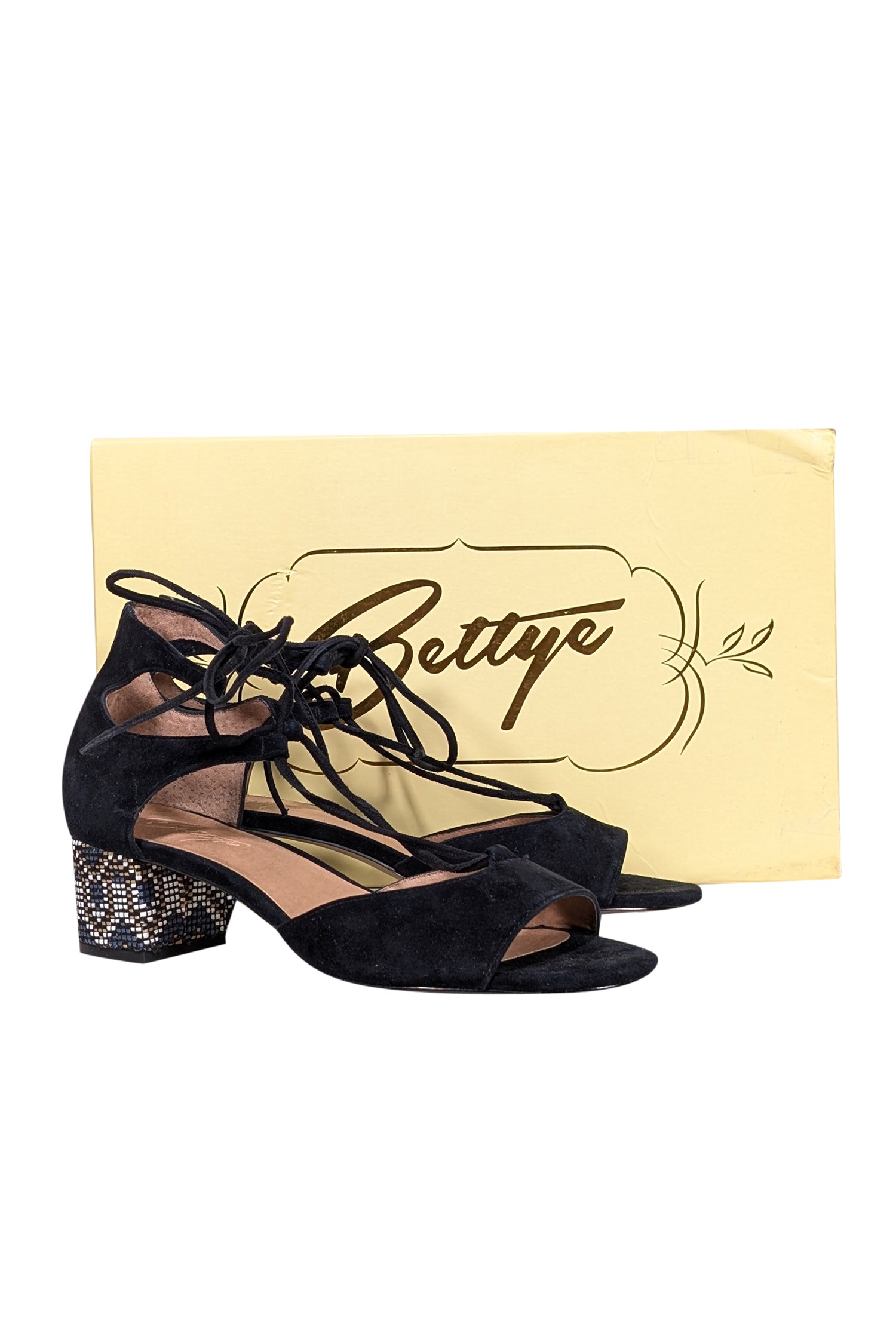Bettye Muller's Stylish Black Suede Open-Toe Pumps - Size 8.5