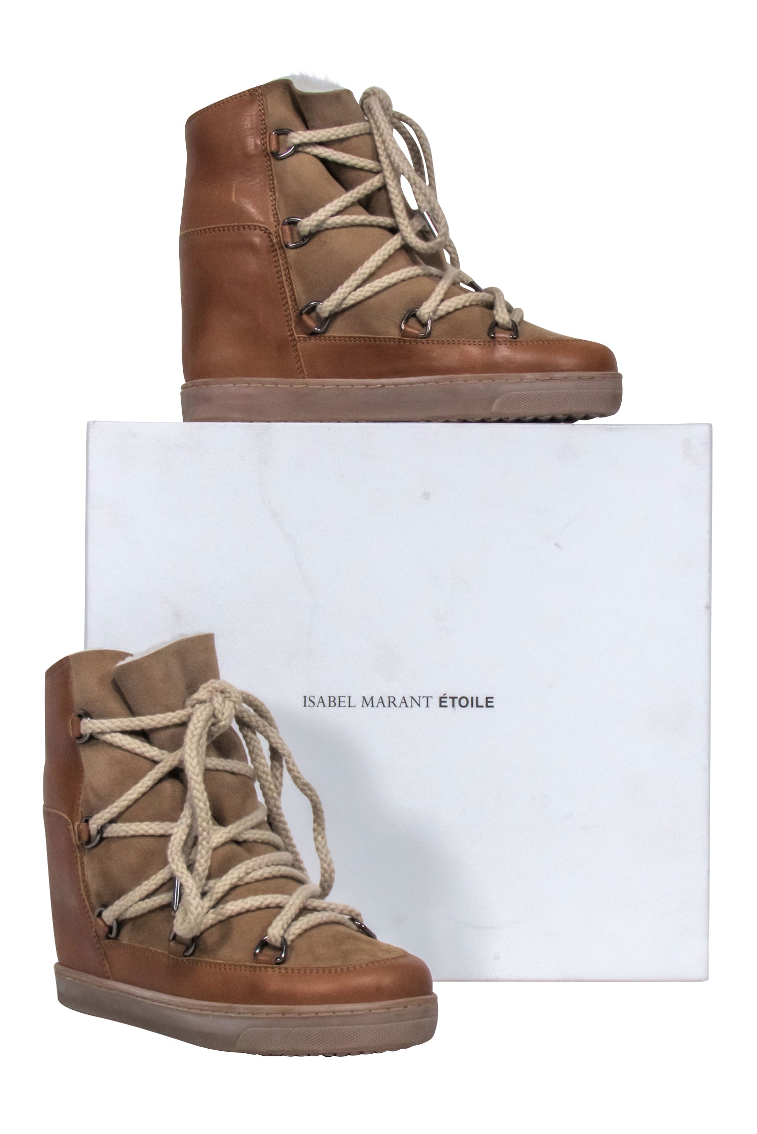 Isabel Marant's Tan Leather Nowles Snow Boots - Size 6, Your Ultimate Cold-Weather Essential!