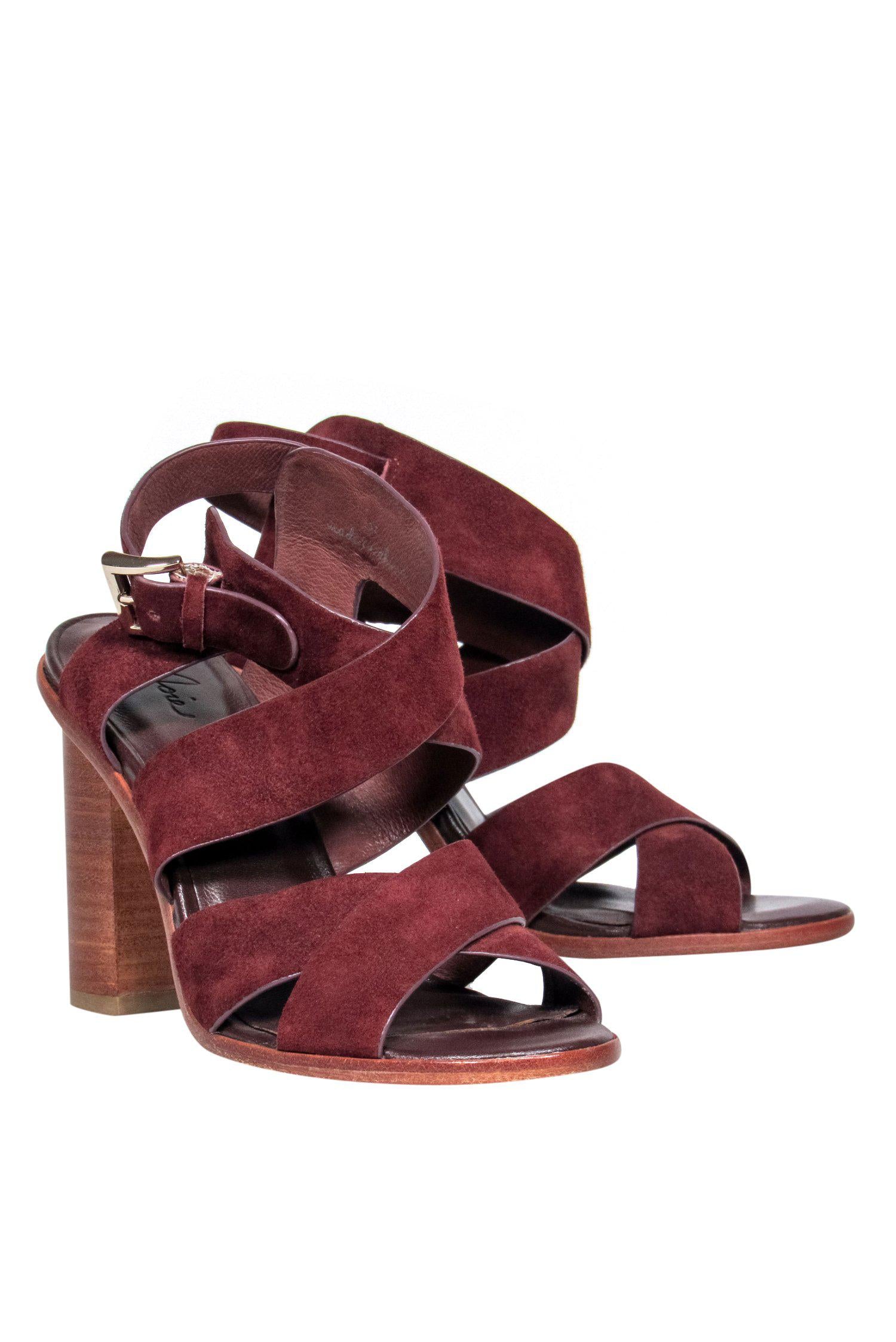 Joie Dark Brown Suede Strappy Block Heels - Size 7 - Must-Have Fashion!