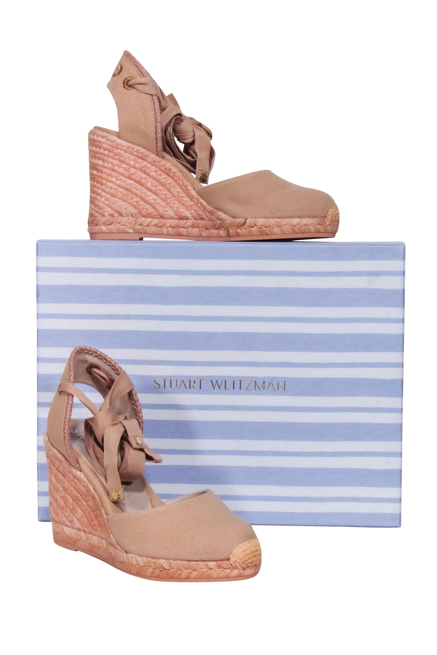 Stuart Weitzman Pink Marguerita Espadrille Wedges - Size 5.5, Summer Fashion Must-Have