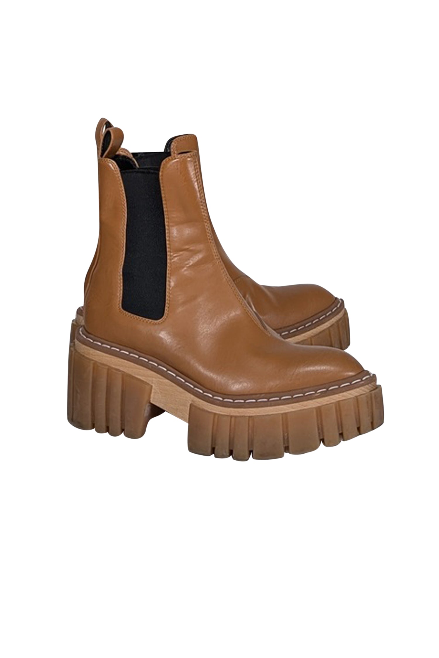 Stunning Stella McCartney Tan Leather Platform Boots