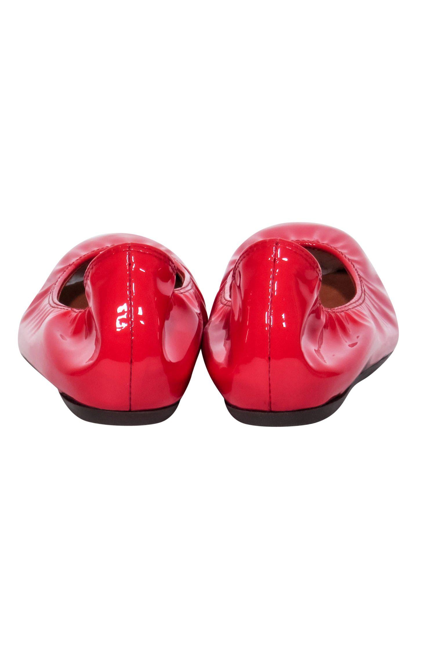 Lanvin Red Patent Leather Ballet Flats - Size 7: The Epitome of Chic!