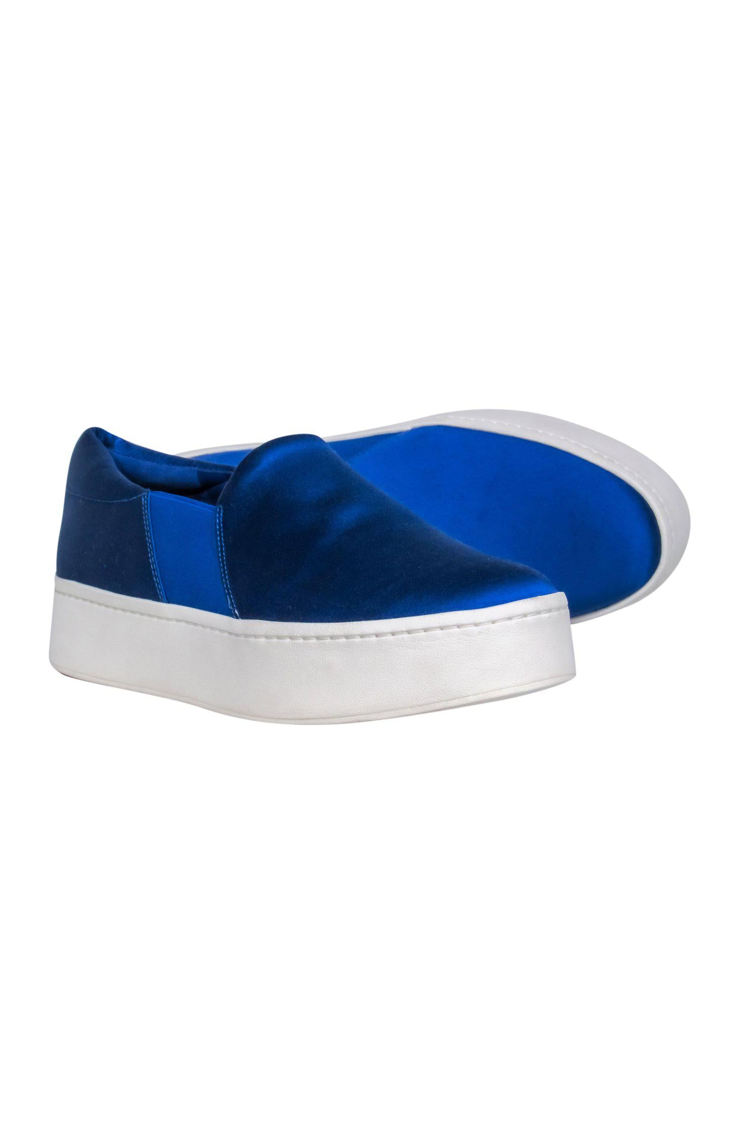 Vince Royal Blue Satin Slip-On Platform Sneakers - Size 7: Elevate Your Style!