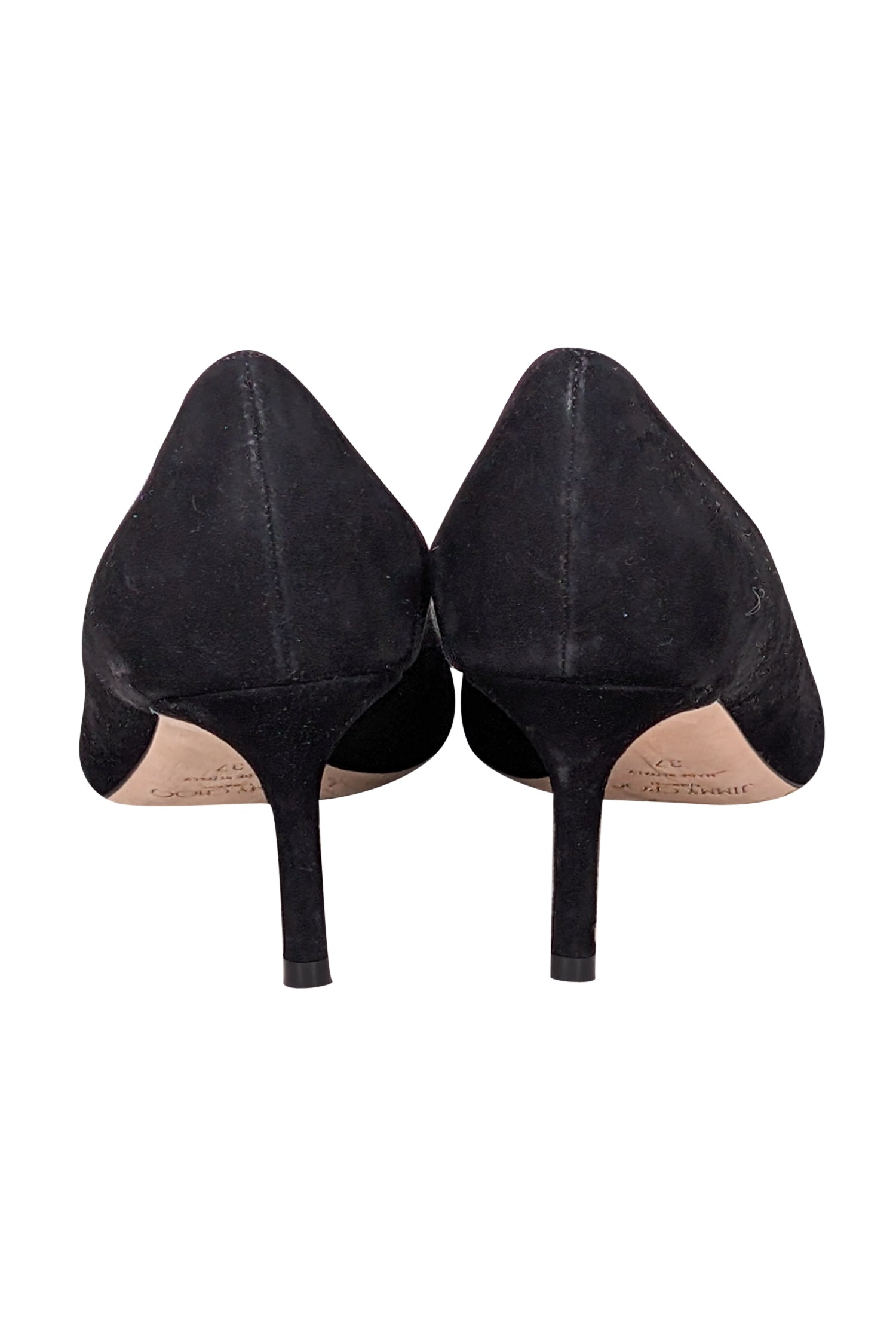 Jimmy Choo Black Suede Pointed Toe Pumps - Size 7 - Stylish Office Essential