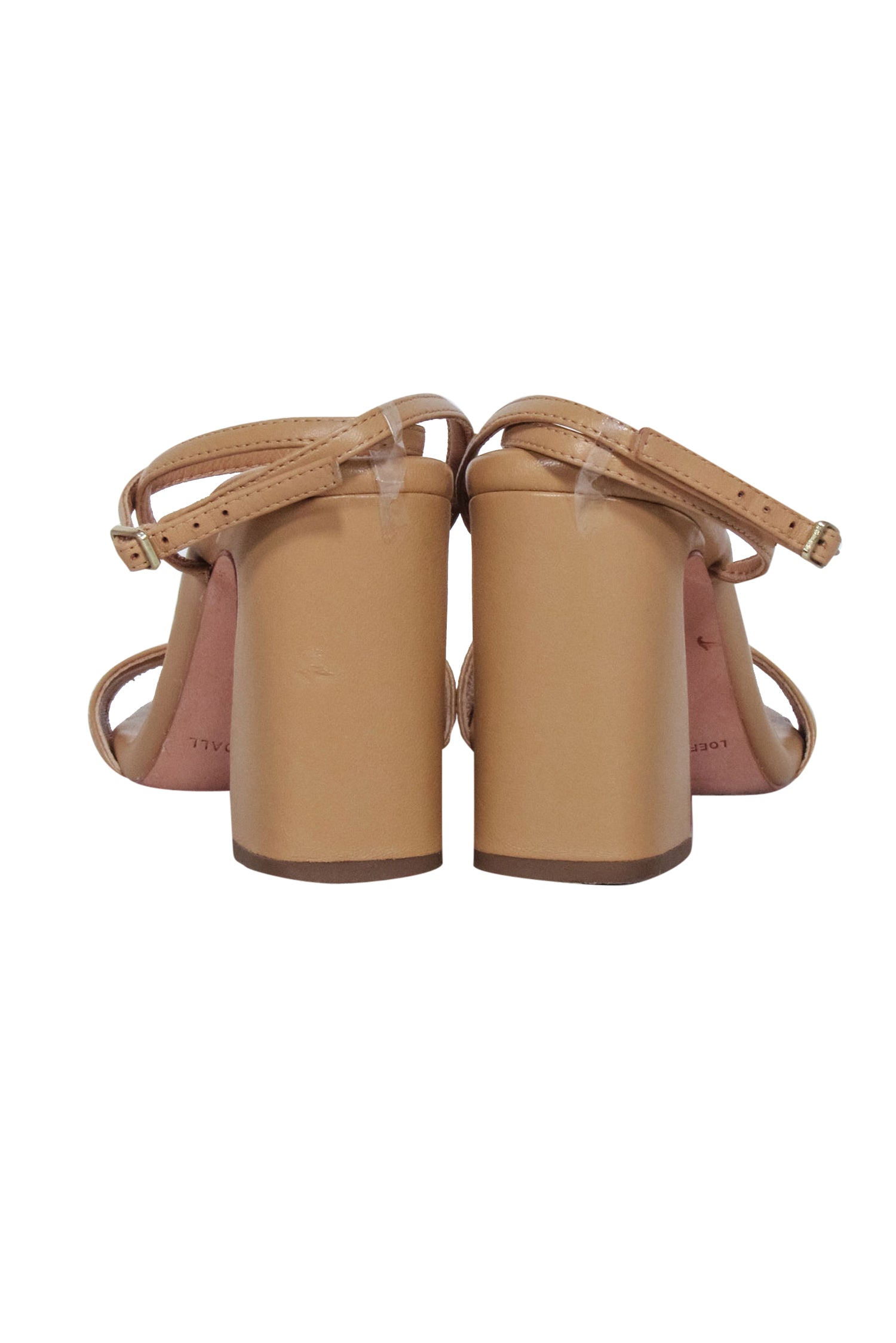 Loeffler Randall's Stunning Beige Leather Strappy Block Heels - Size 6