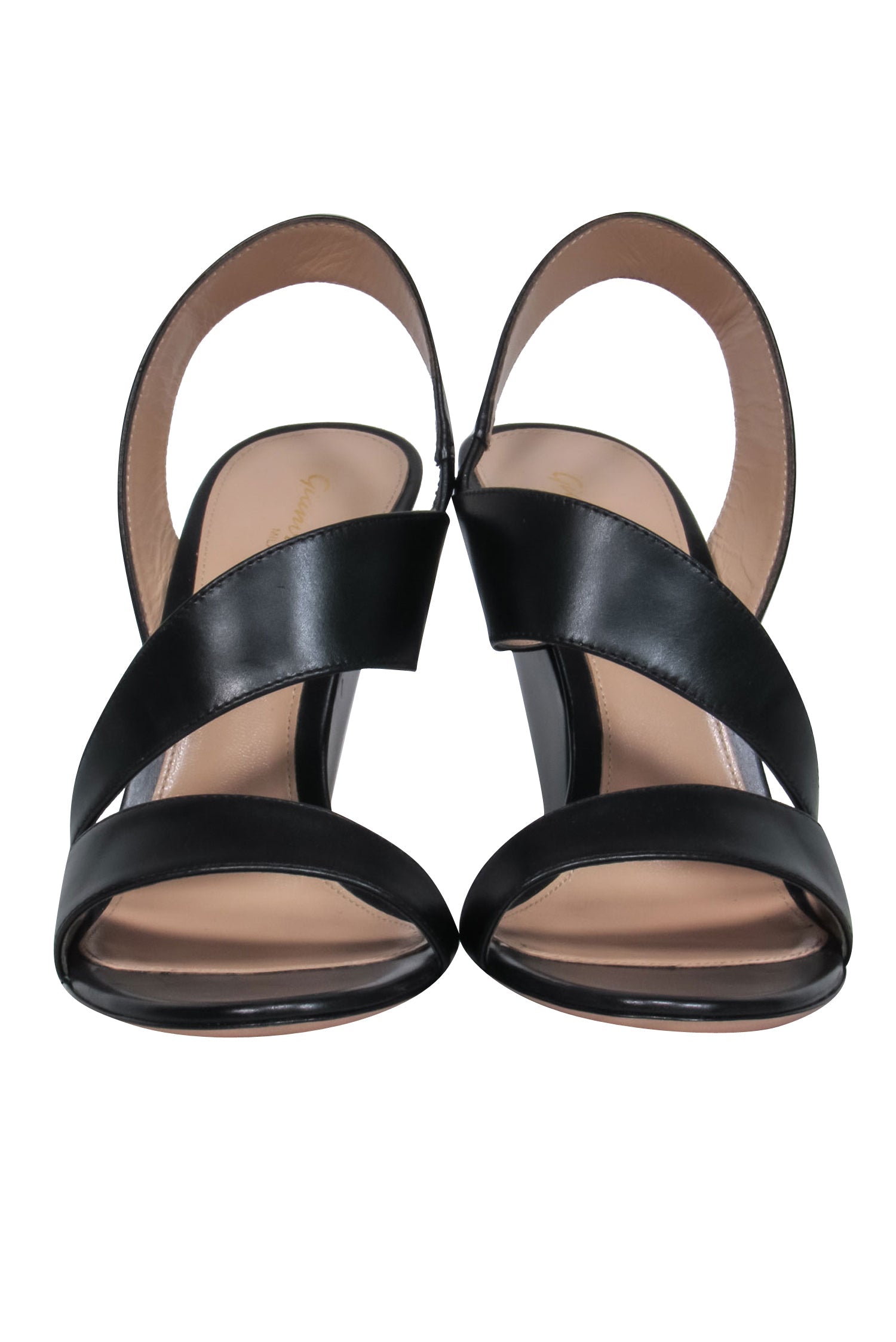 Gianvito Rossi Black Smooth Leather Strappy Heels - Size 7 - Elevate Your Style!