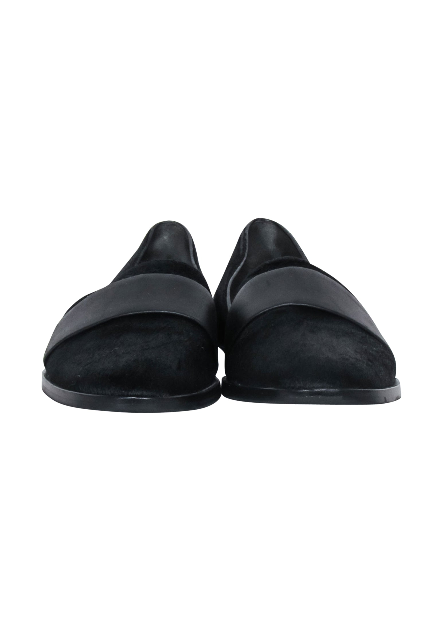 Vince Luxury Black Calf Hair Flat Loafers - Size 9