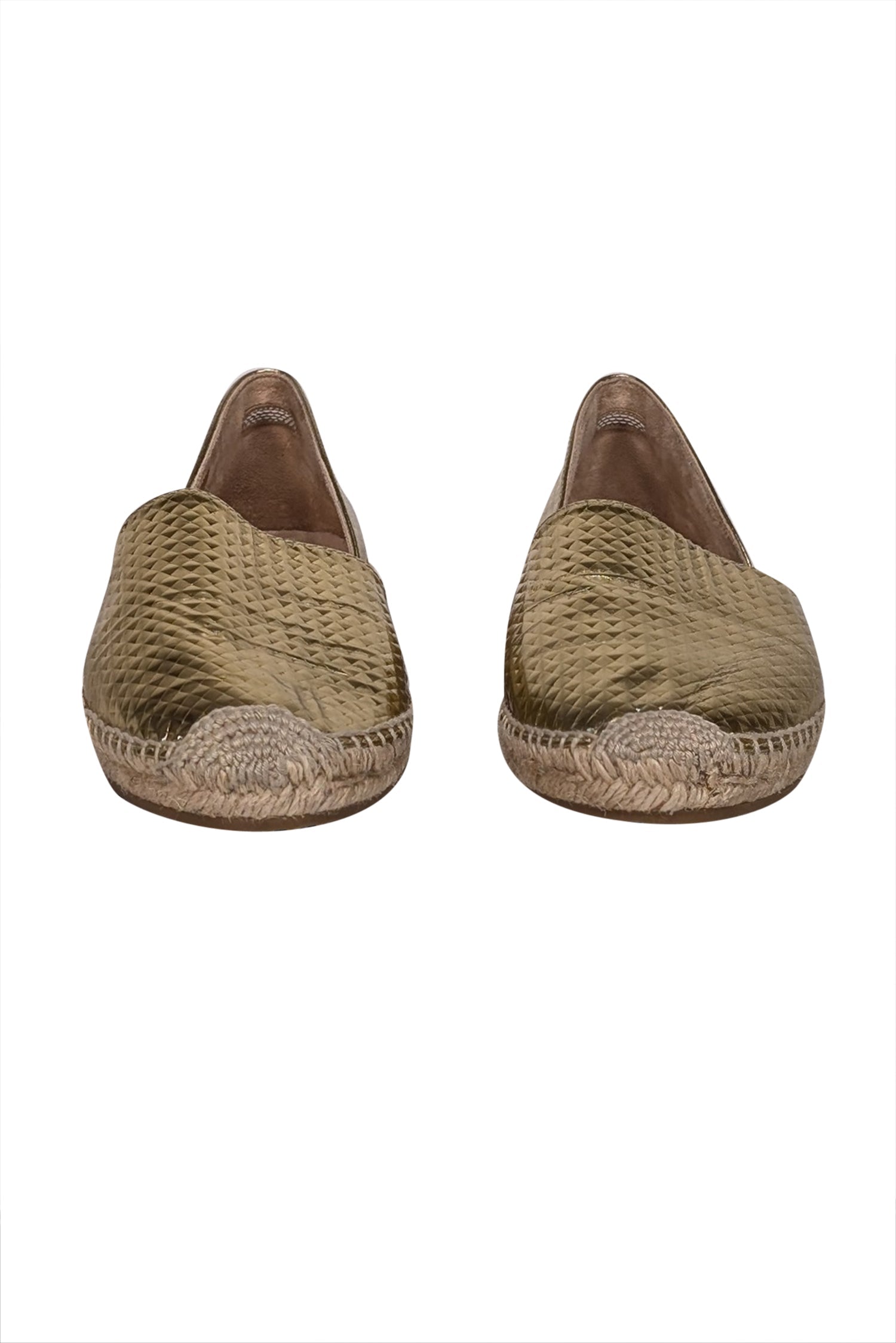 Jimmy Choo Gold Textured Espadrille Flats - Size 7: A Summer Fashion Essential